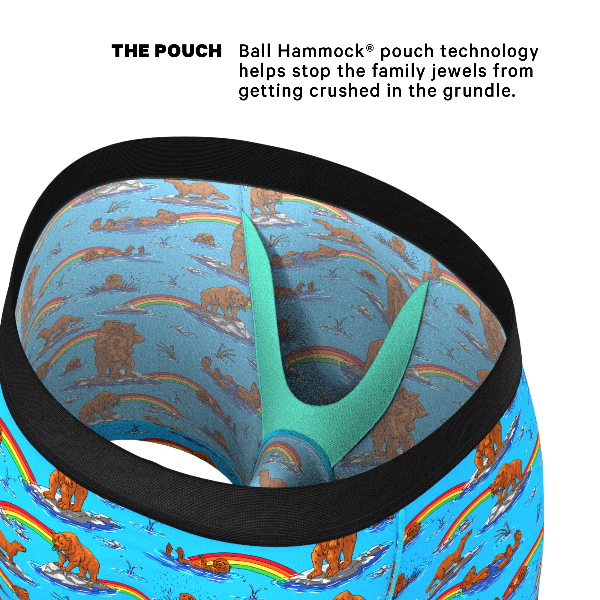 The Bear | Bear and Otter Rainbow Ball Hammock® Pouch Underwear - Shinesty