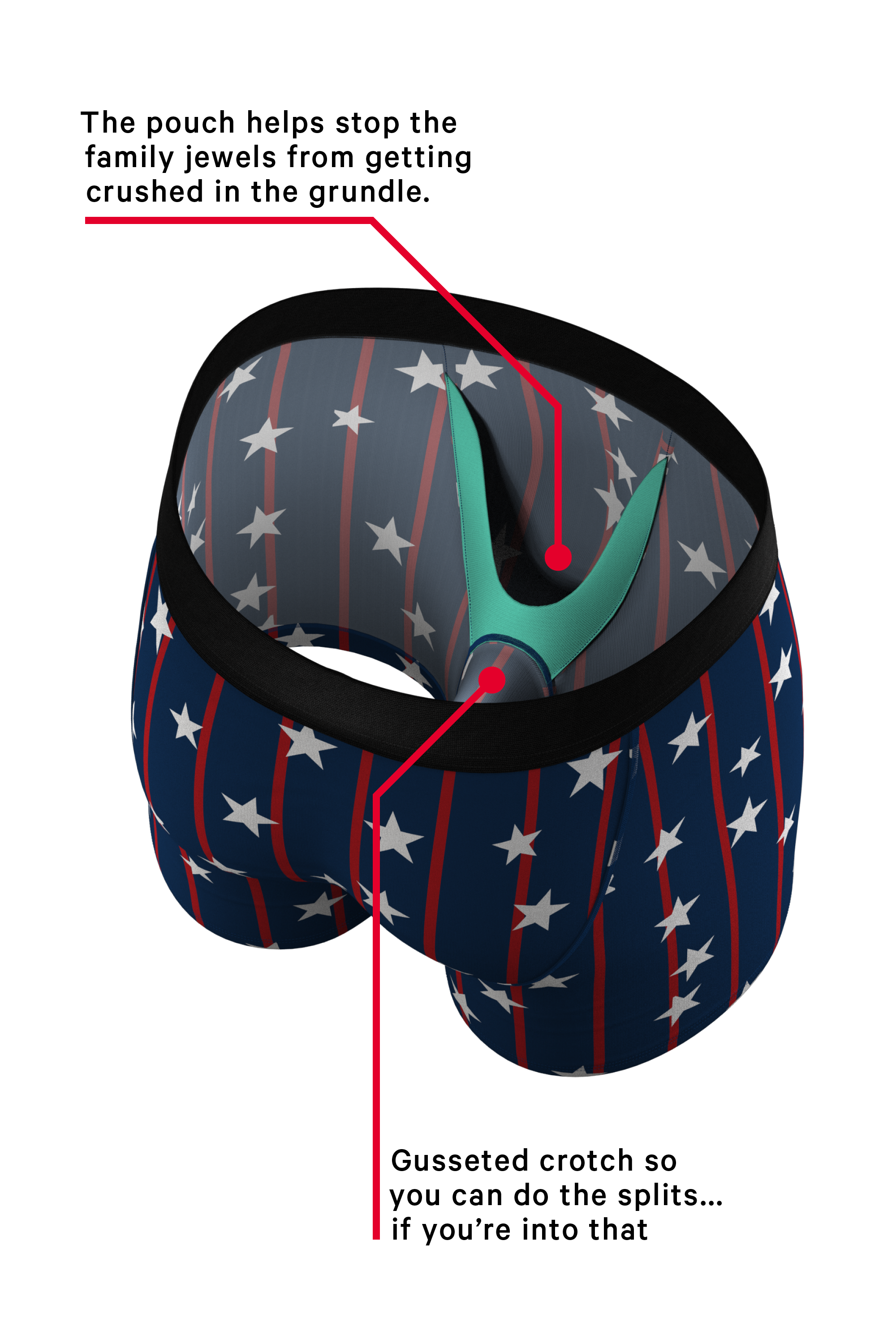 The Bearly Theres | USA Grizzly Bear Ball Hammock® Pouch Underwear - Shinesty