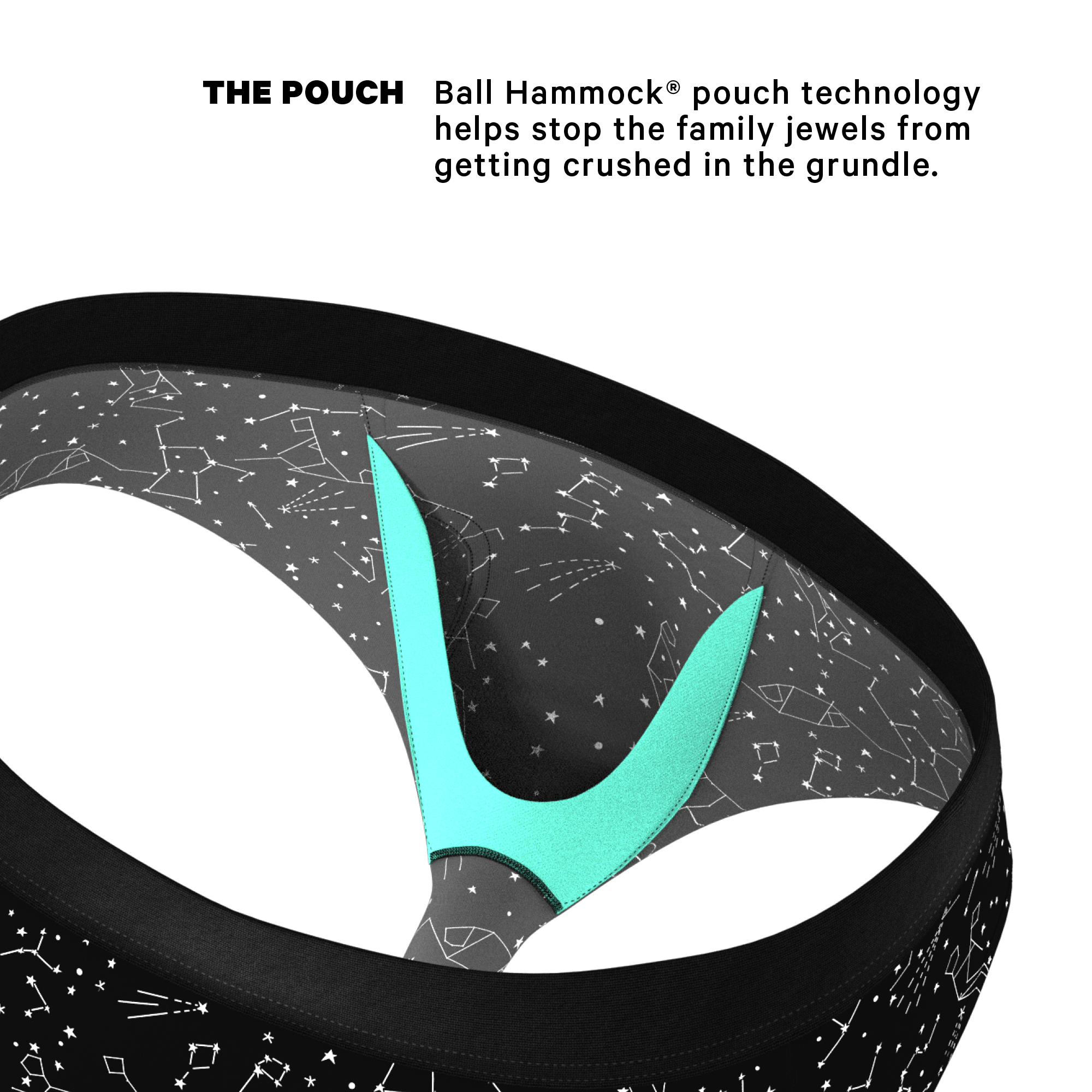 The Big Bang | Glow In The Dark Constellation Ball Hammock® Pouch Underwear Briefs - Shinesty