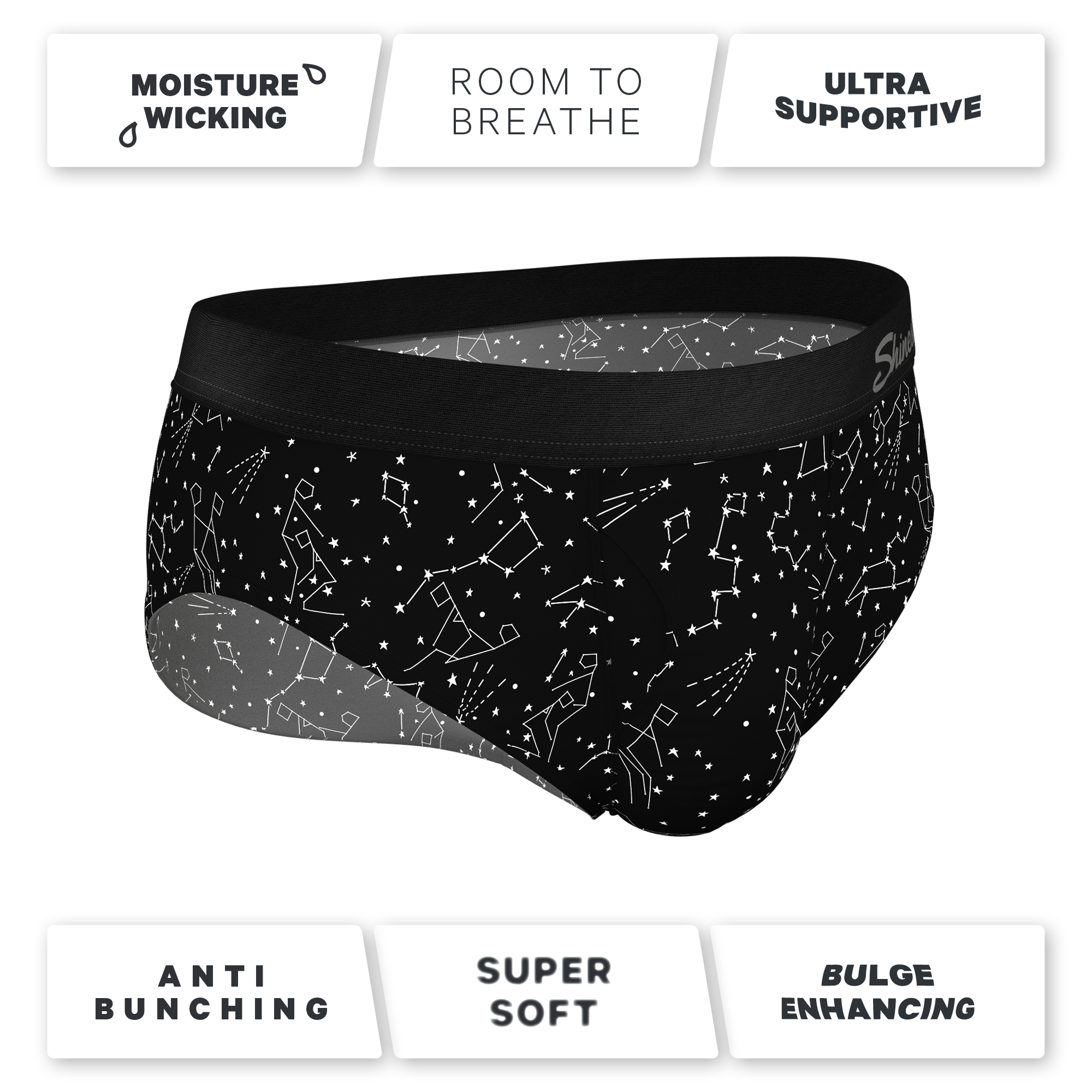 The Big Bang | Glow In The Dark Constellation Ball Hammock® Pouch Underwear Briefs - Shinesty