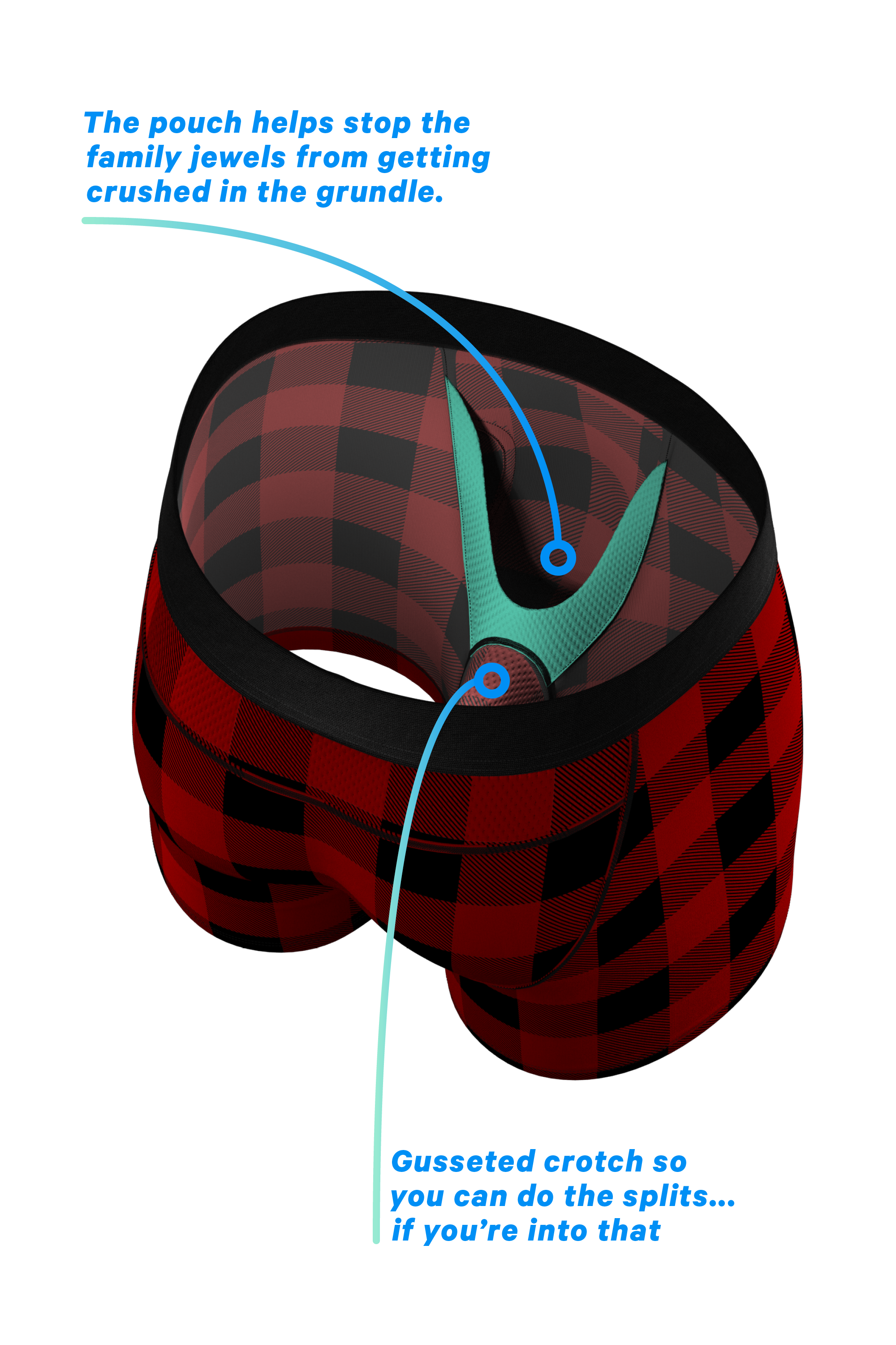 The Red & Black Lumberjack | Buffalo Check paradICE™ Cooling Ball Hammock® Underwear With Fly - Shinesty