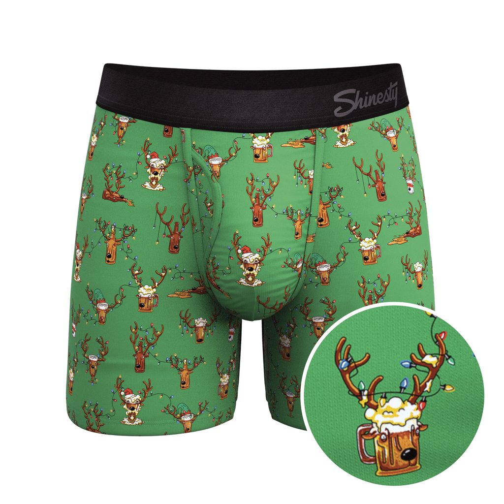 The Blitzened | Reindeer Beer Ball Hammock® Pouch Underwear With Fly - Shinesty