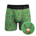 The Blitzened | Reindeer Beer Ball Hammock® Pouch Underwear With Fly - Shinesty