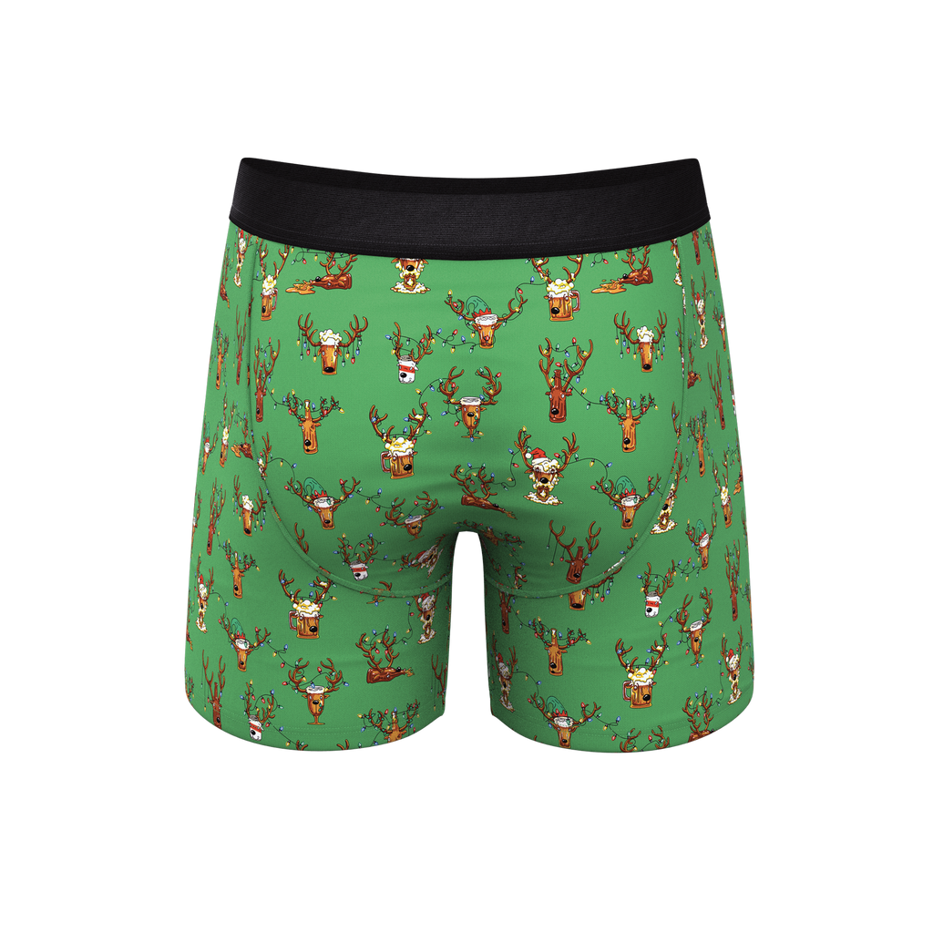 The Blitzened | Reindeer Beer Ball Hammock® Pouch Underwear With Fly - Shinesty