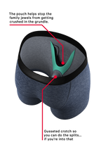 The Blueberry | Blue Heather Ball Hammock® Pouch Underwear With Fly - Shinesty