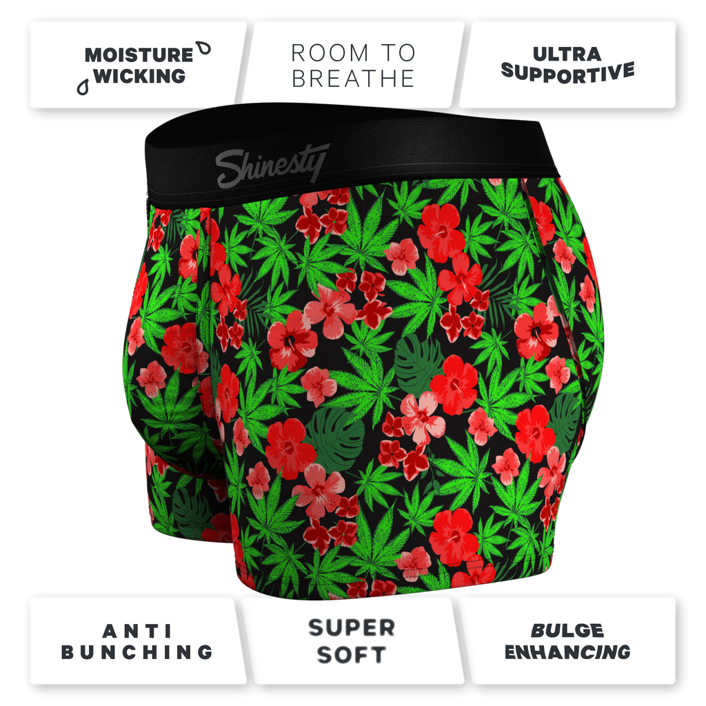The Bongstera | Tropical Weed Ball Hammock® Pouch Trunks Underwear - Shinesty