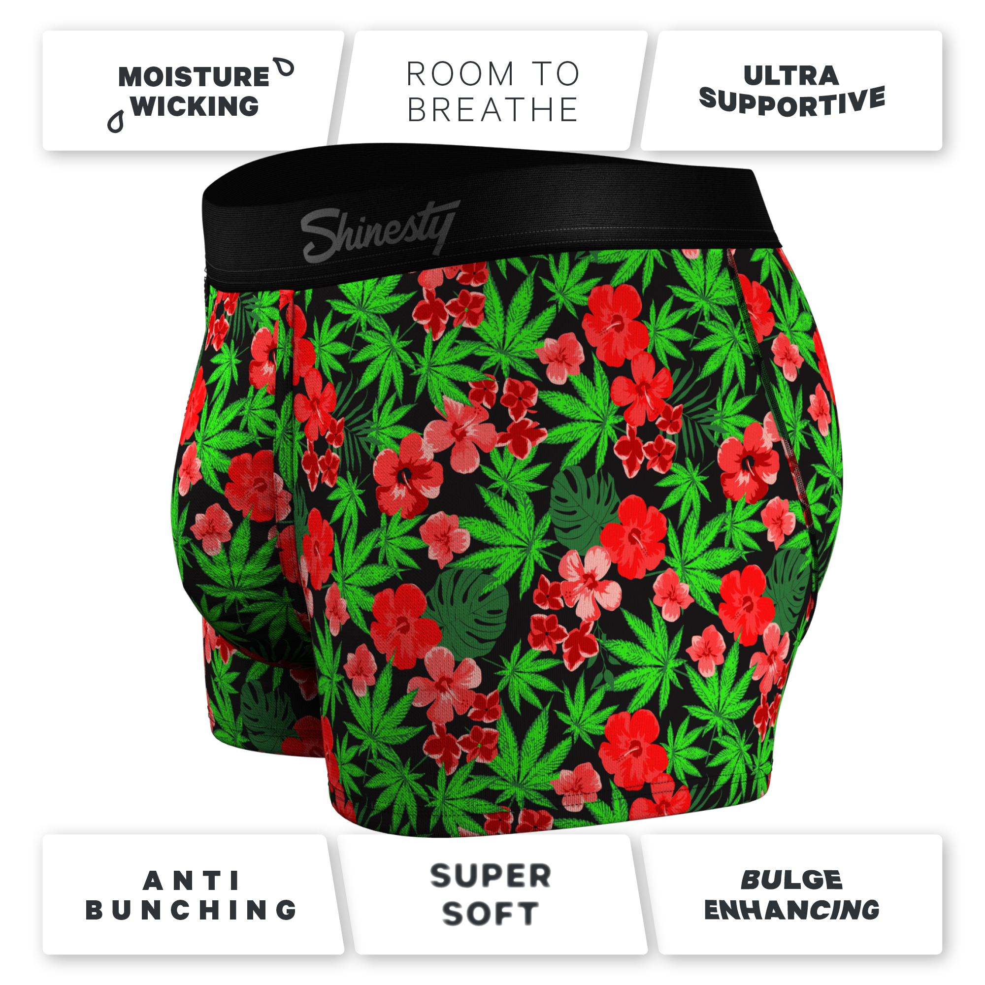 The Bongstera | Tropical Weed Ball Hammock® Pouch Trunks Underwear - Shinesty