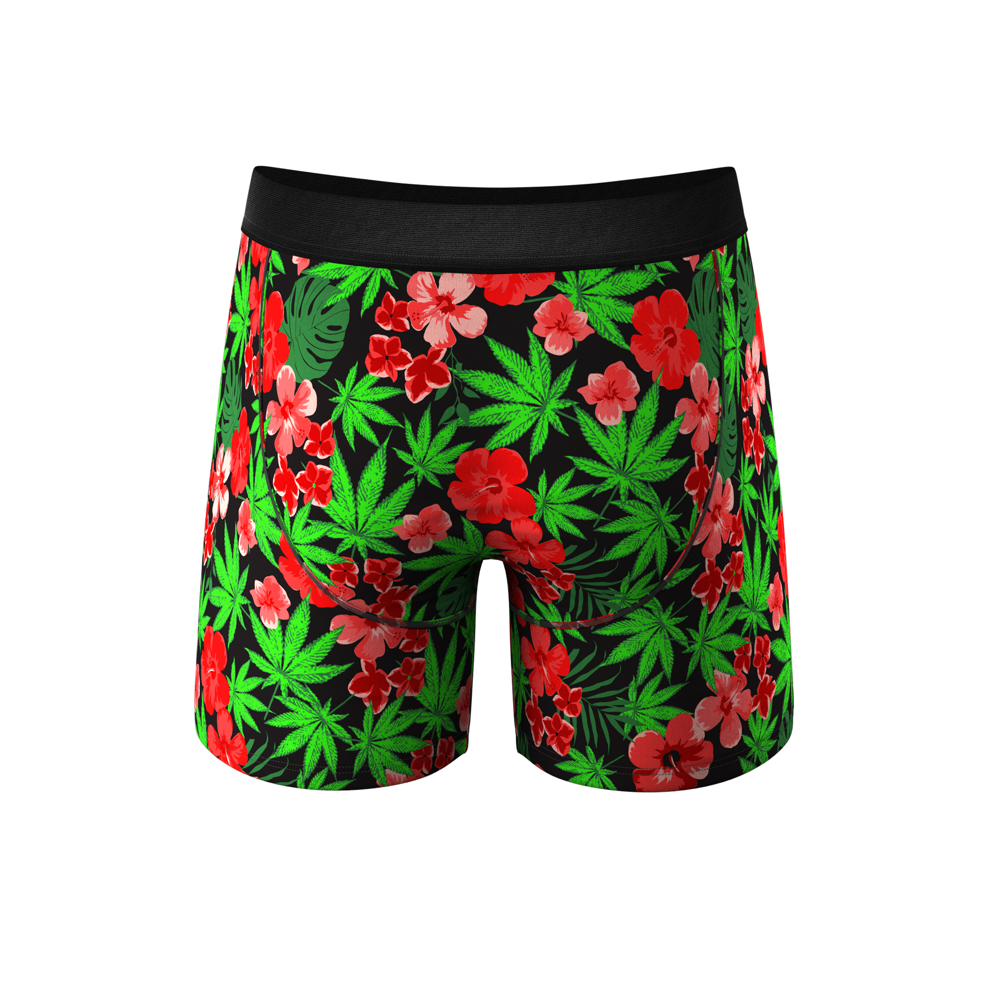The Bongstera | Tropical Weed Ball Hammock® Pouch Underwear With Fly - Shinesty