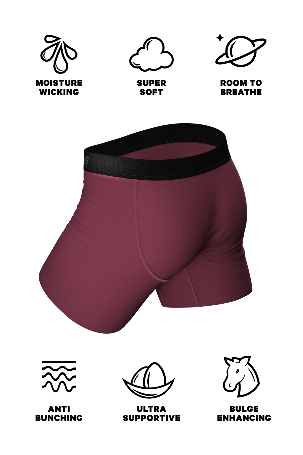The Bordeaux | Mauve Ball Hammock® Pouch Underwear - Shinesty