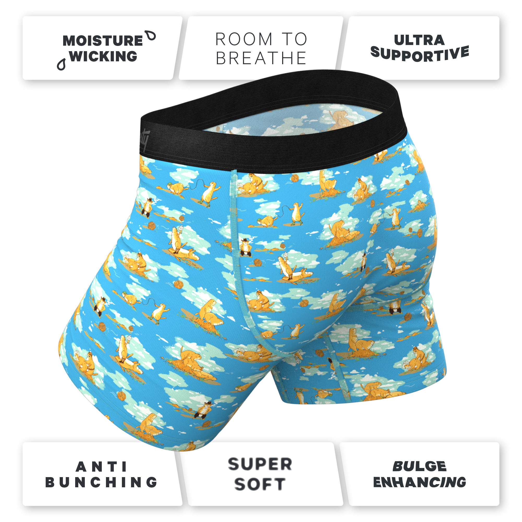 The Brokeback Mounted | Prairie Dog Ball Hammock® Pouch Underwear With Fly - Shinesty