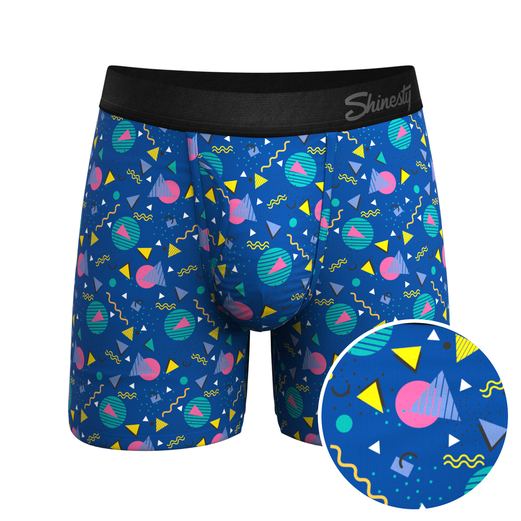 The Bus Stop | Retro Shapes Ball Hammock® Pouch Underwear With Fly - Shinesty