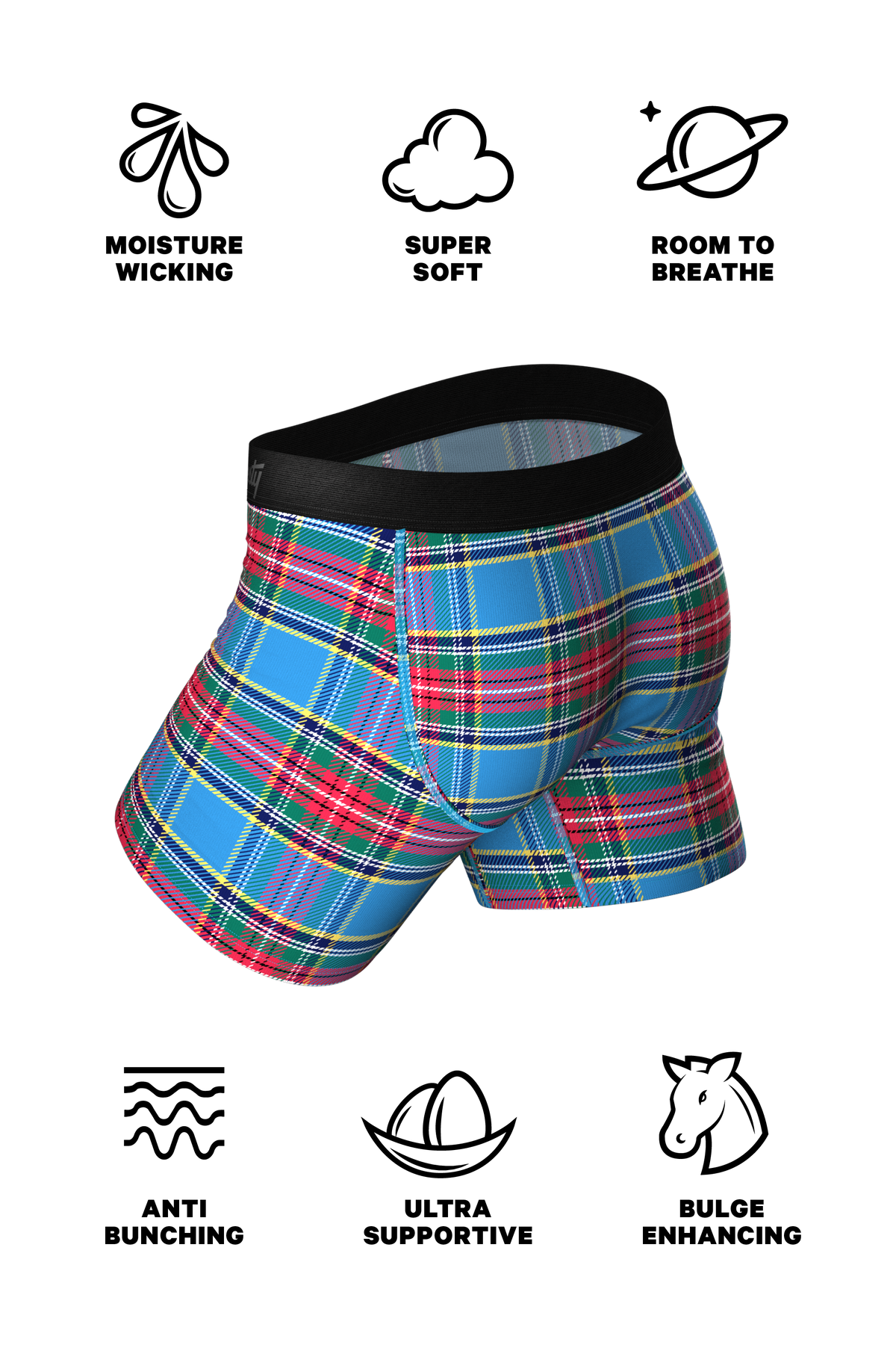 The Crisscross Applesauce | Plaid Ball Hammock® Pouch Underwear With Fly - Shinesty