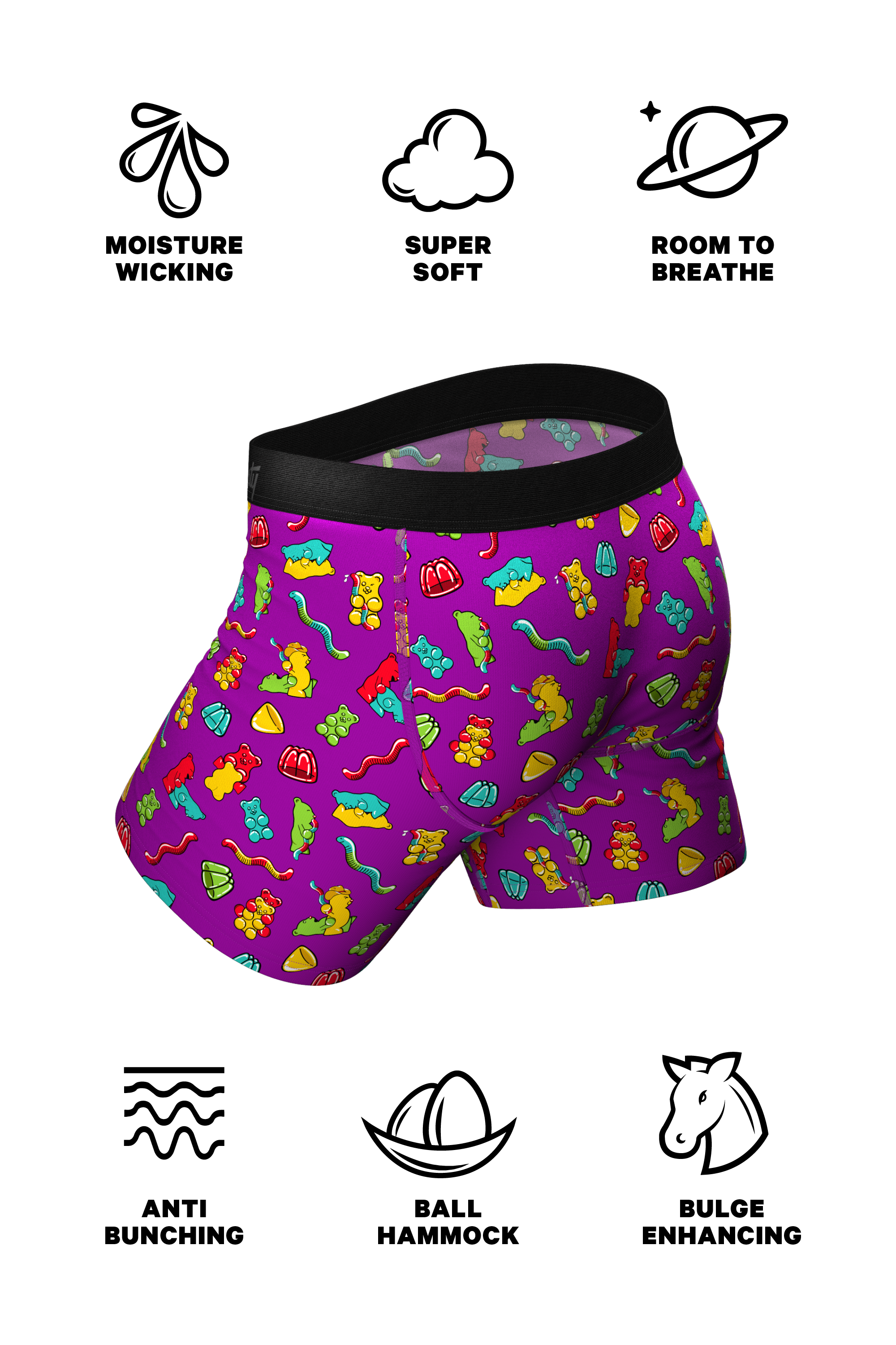 The Naughty Bears | Gummy Bear Ball Hammock® Pouch Underwear - Shinesty