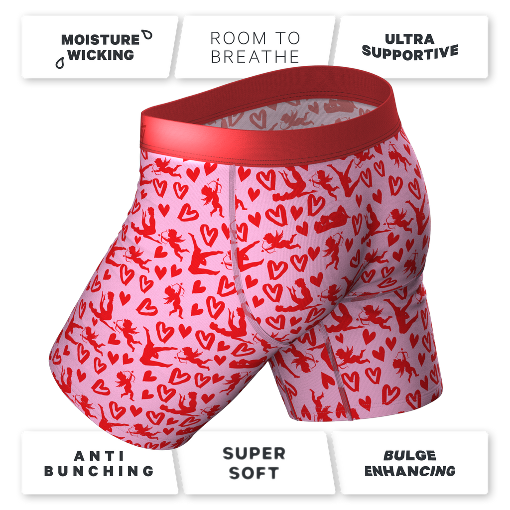 The Cupid Shuffle | Glow in the Dark Valentines Day Ball Hammock® Boxer - Long Leg - Shinesty