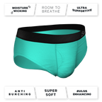 The Cyantific Theory | Turquoise Ball Hammock® Pouch Underwear Briefs - Shinesty