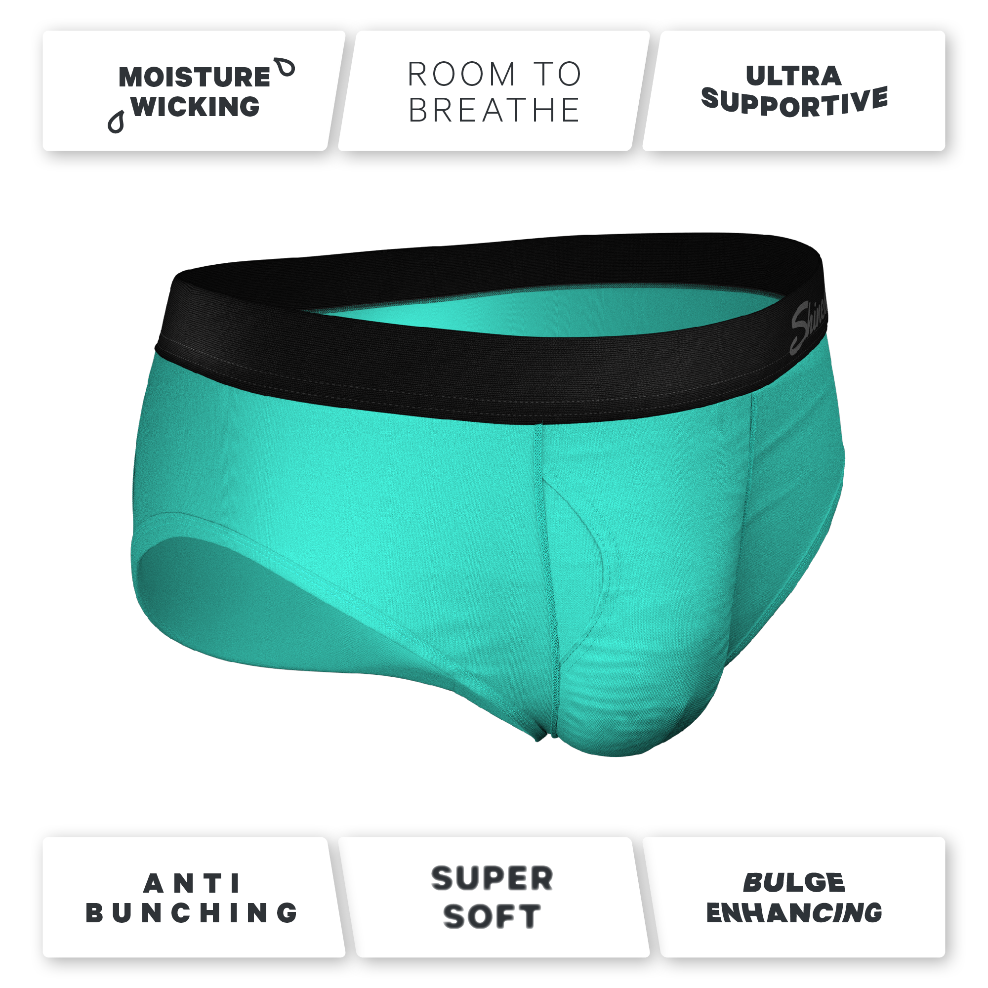 The Cyantific Theory | Turquoise Ball Hammock® Pouch Underwear Briefs - Shinesty