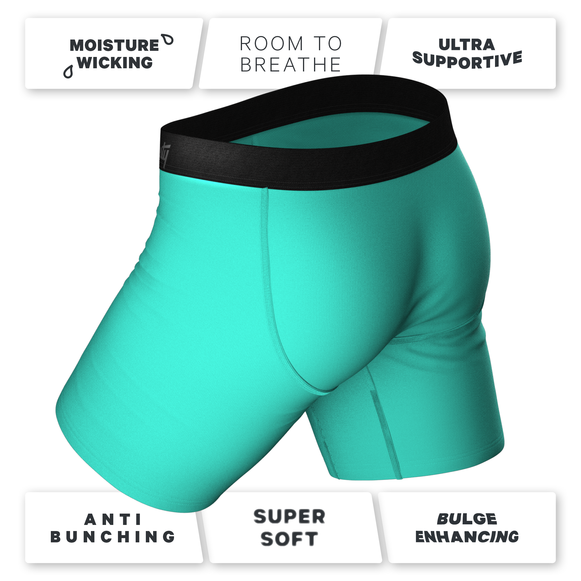 The Cyantific Theory | Turquoise Ball Hammock® Boxer - Long Leg - Shinesty