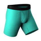 The Cyantific Theory | Turquoise Ball Hammock® Boxer - Long Leg - Shinesty