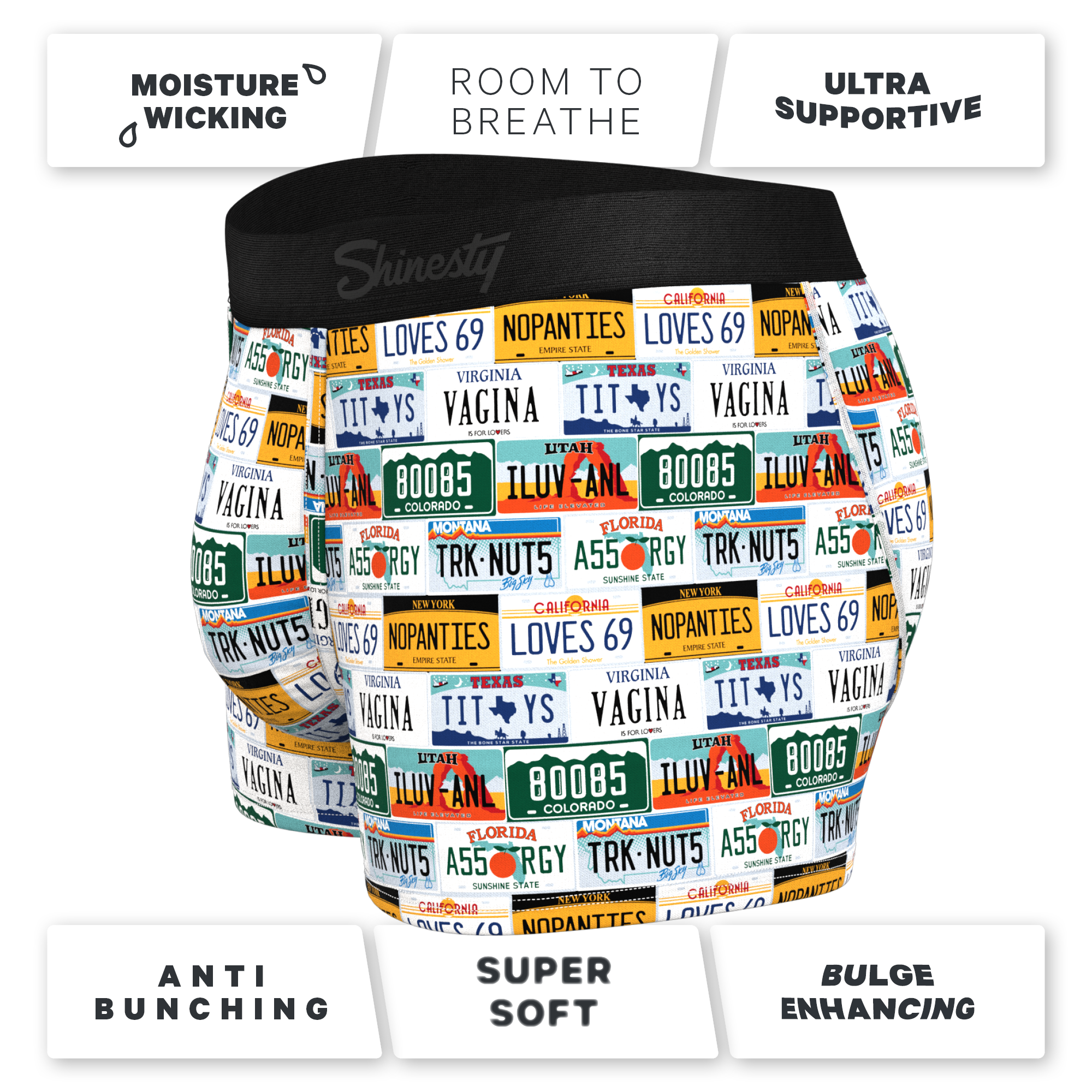 The DMV Catastrophe | License Plates Ball Hammock® Pouch Trunks Underwear - Shinesty