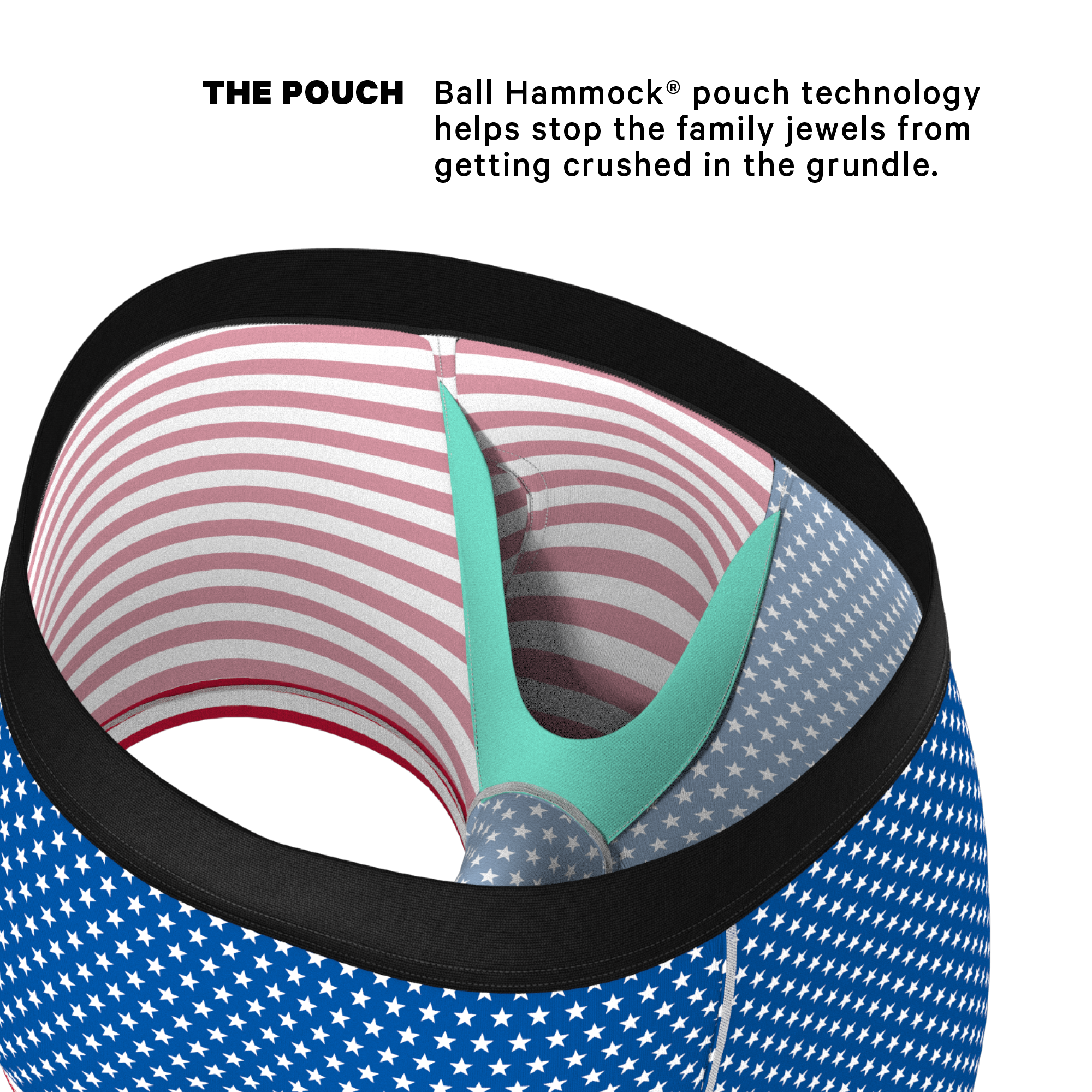 The Ellis Island | USA Flag Ball Hammock® Pouch Trunk Underwear - Shinesty