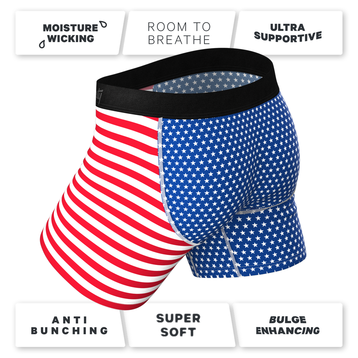 The Ellis Island | USA Flag Ball Hammock® Pouch Underwear - Shinesty