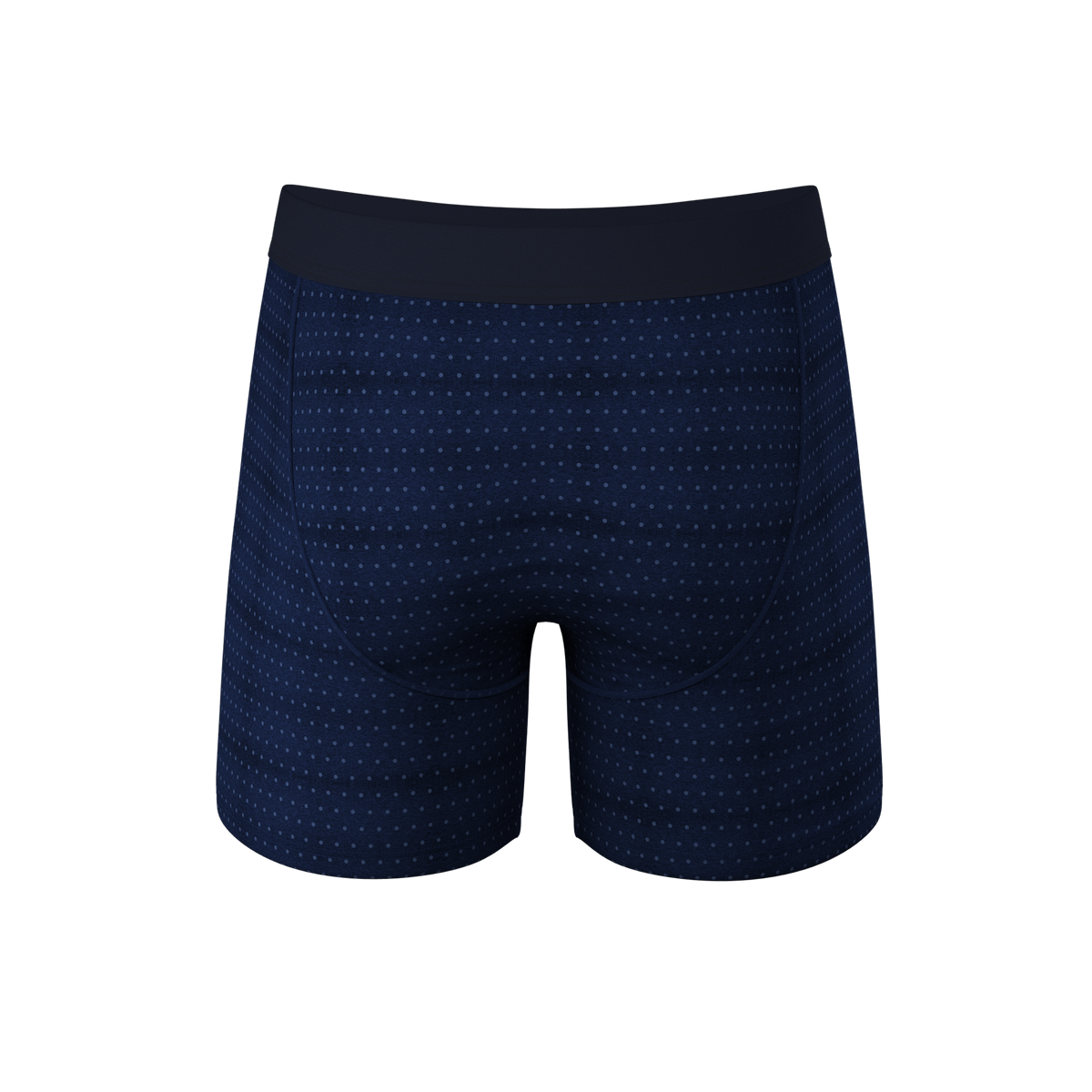 The Forget Me Not | Navy Dot Ball Hammock® Pouch Underwear With Fly - Shinesty