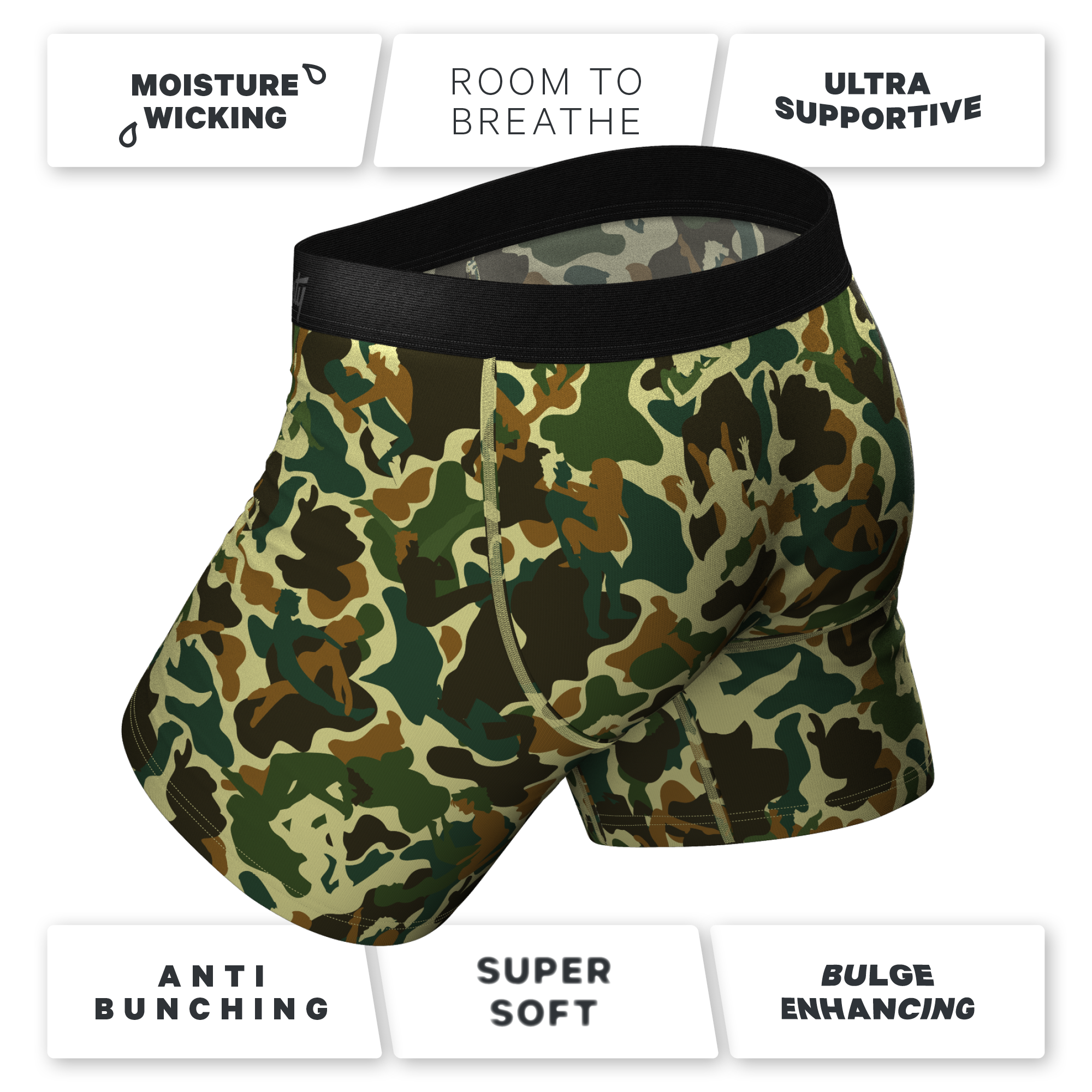 The Forni Camo | Camouflage Ball Hammock® Boxer Briefs With Fly - Shinesty