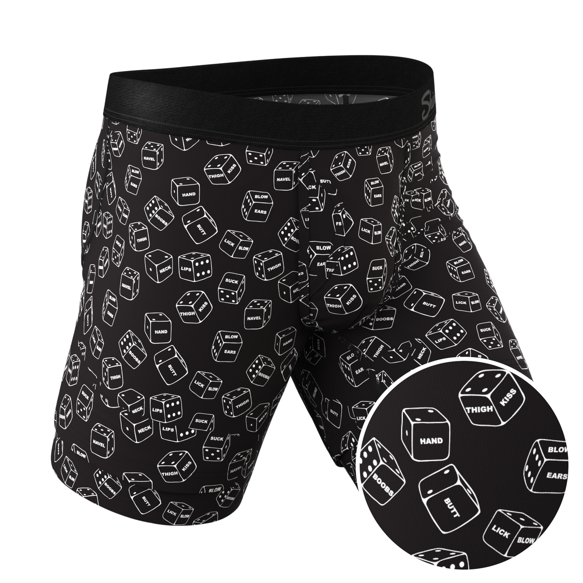 The Free For All | Glow In The Dark Dice Ball Hammock® Boxer - Long Leg - Shinesty