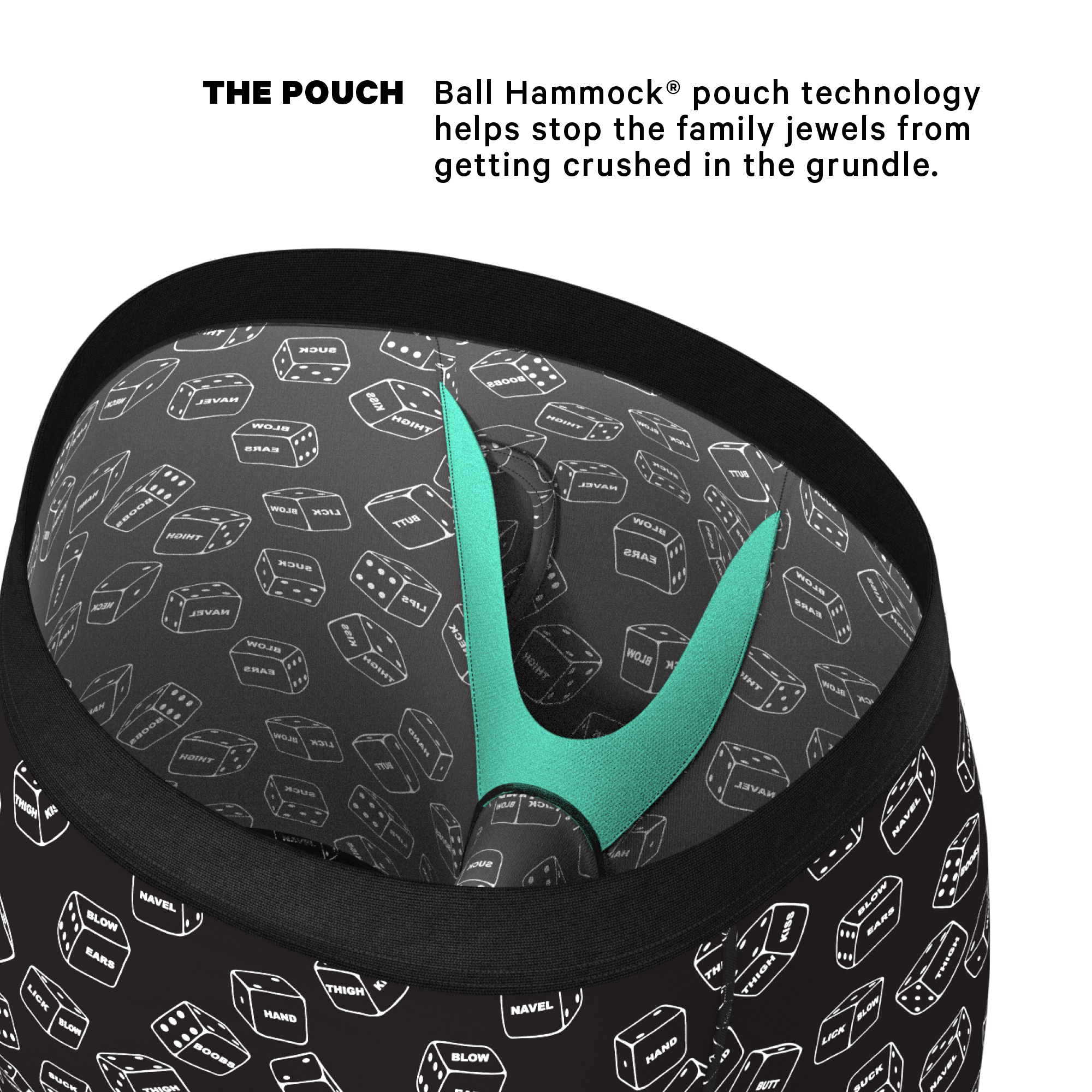 The Free For All | Glow In The Dark Dice Ball Hammock® Boxer - Long Leg - Shinesty