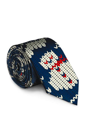 Eggnog Aficionado Navy Blue Snowman Tie