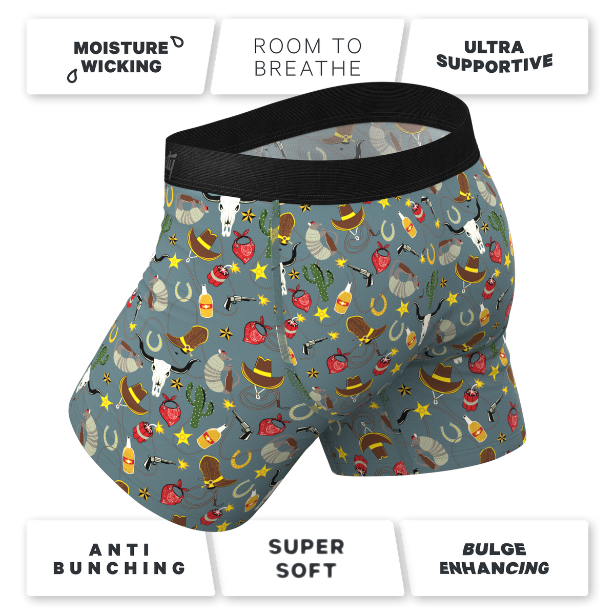 The Giddy Up | Sheriff Badge Ball Hammock® Pouch Underwear With Fly - Shinesty