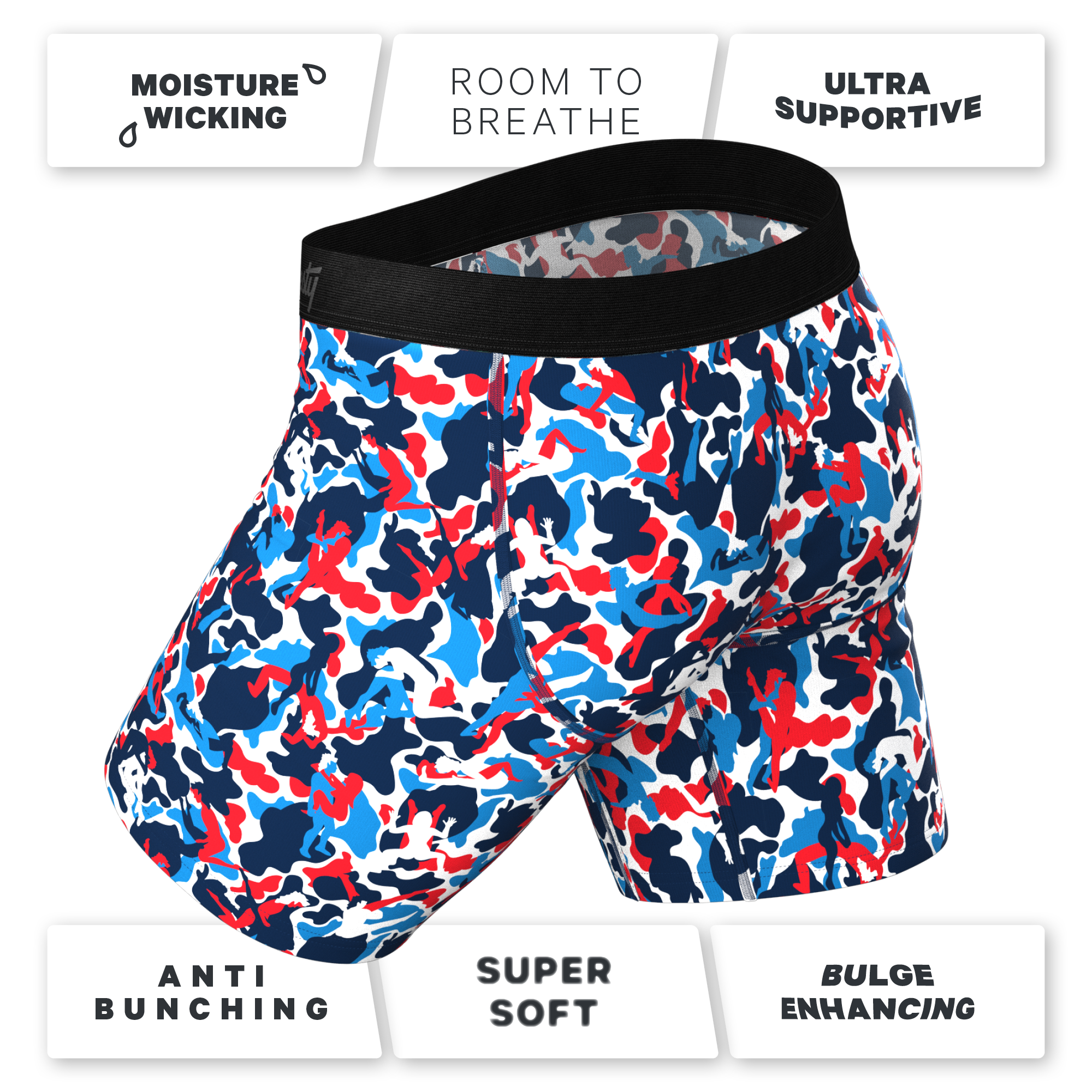 The Grand Finale | USA Camouflage Ball Hammock® Boxer - Long Leg - Shinesty