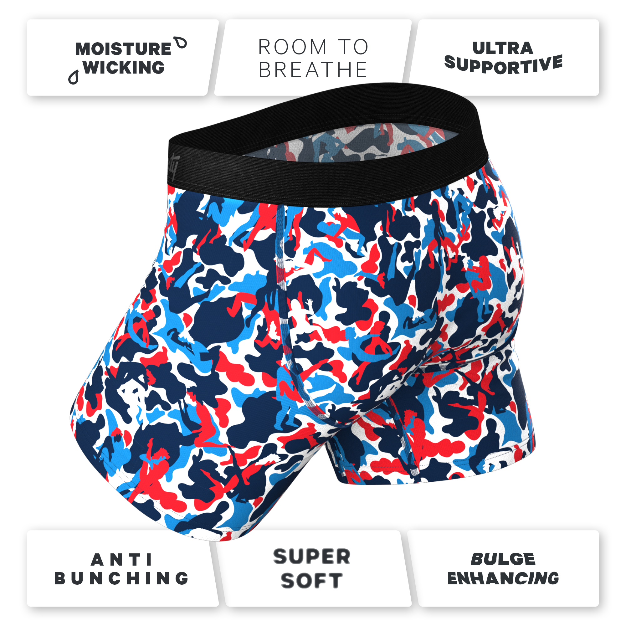 The Grand Finale | USA Camouflage Ball Hammock® Pouch Underwear With Fly - Shinesty