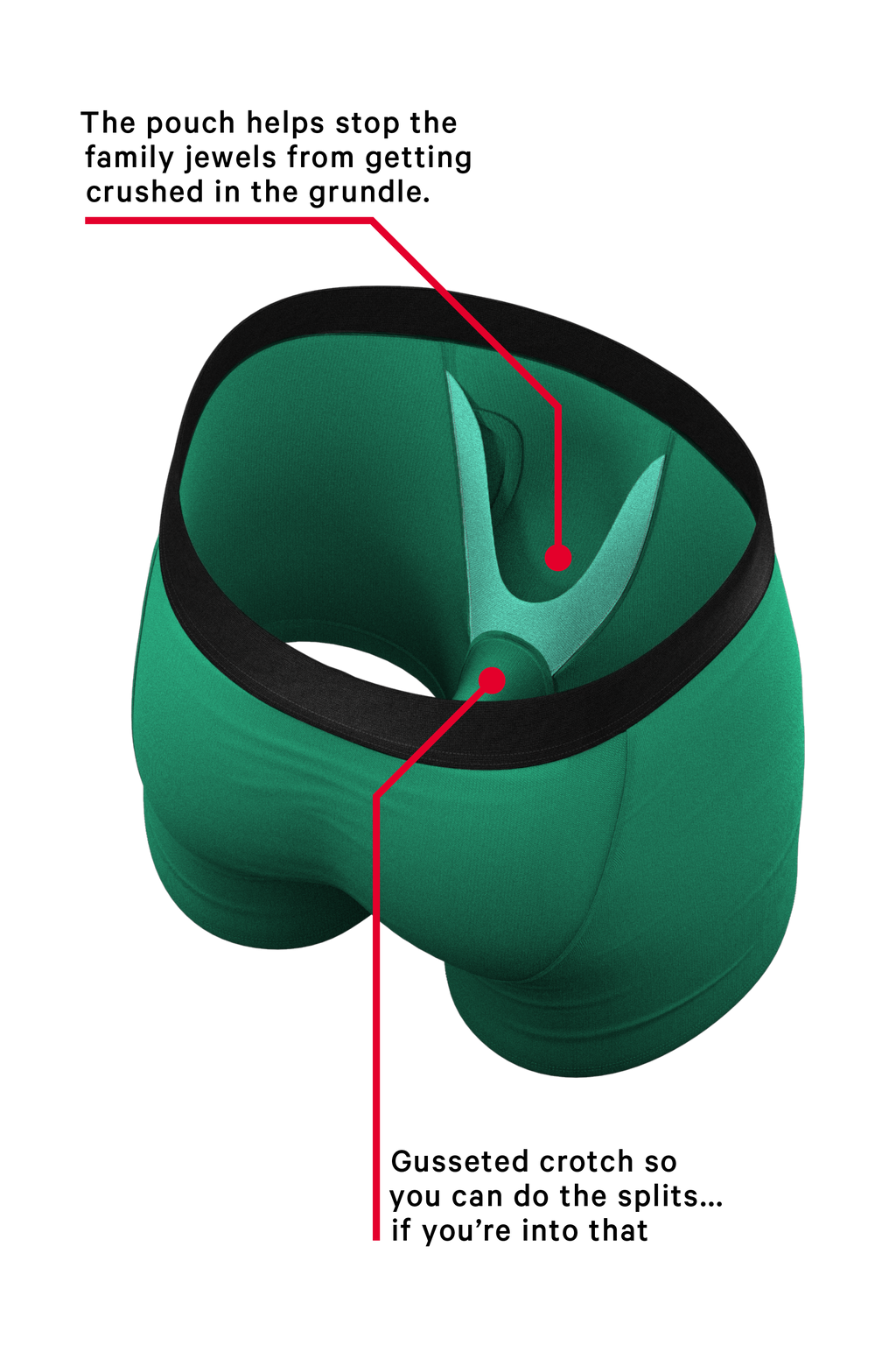 The Green Boys | Men's Green Ball Hammock® Pouch Underwear With Fly - Shinesty