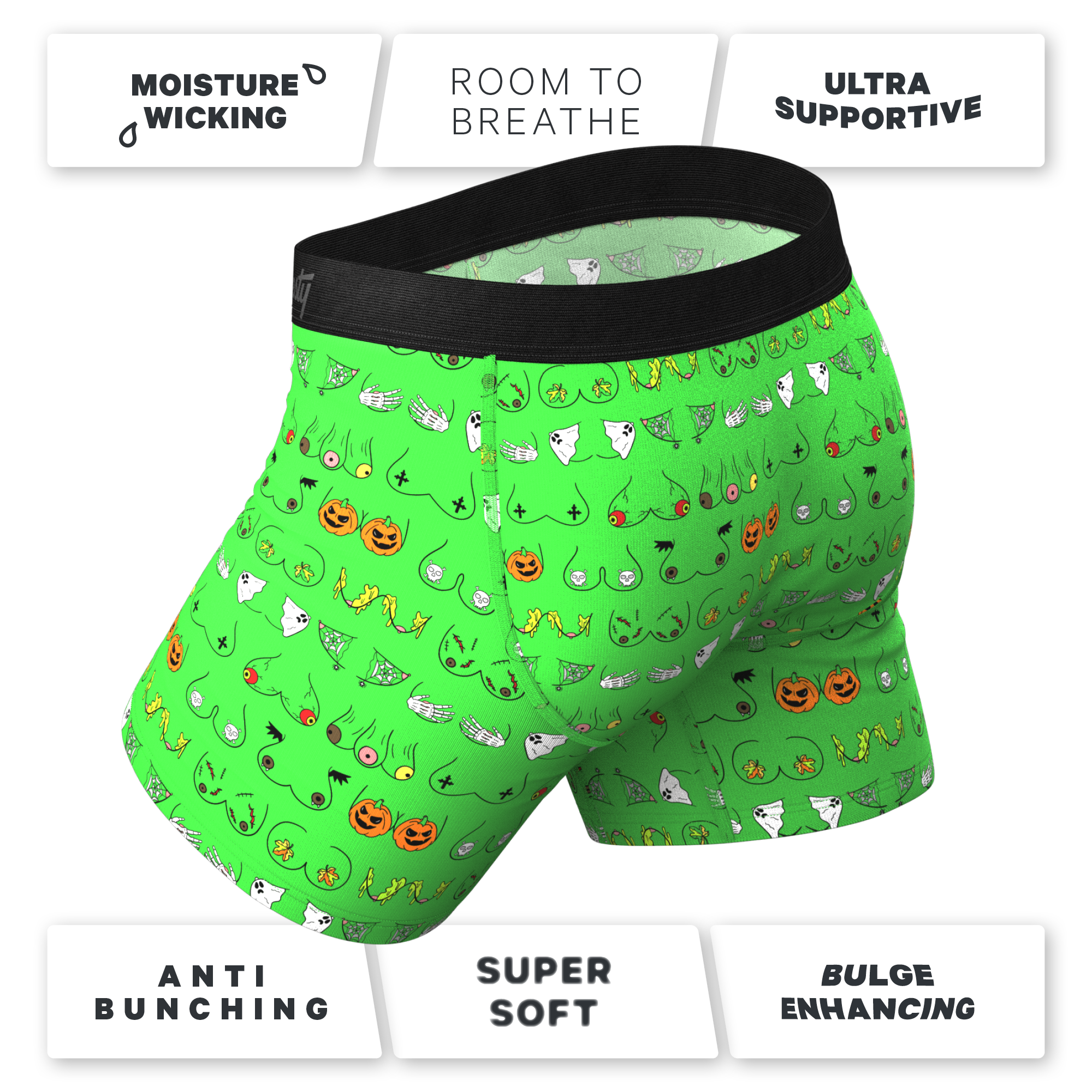 The Haunted Honkers | Halloween Bust Ball Hammock® Pouch Underwear With Fly - Shinesty