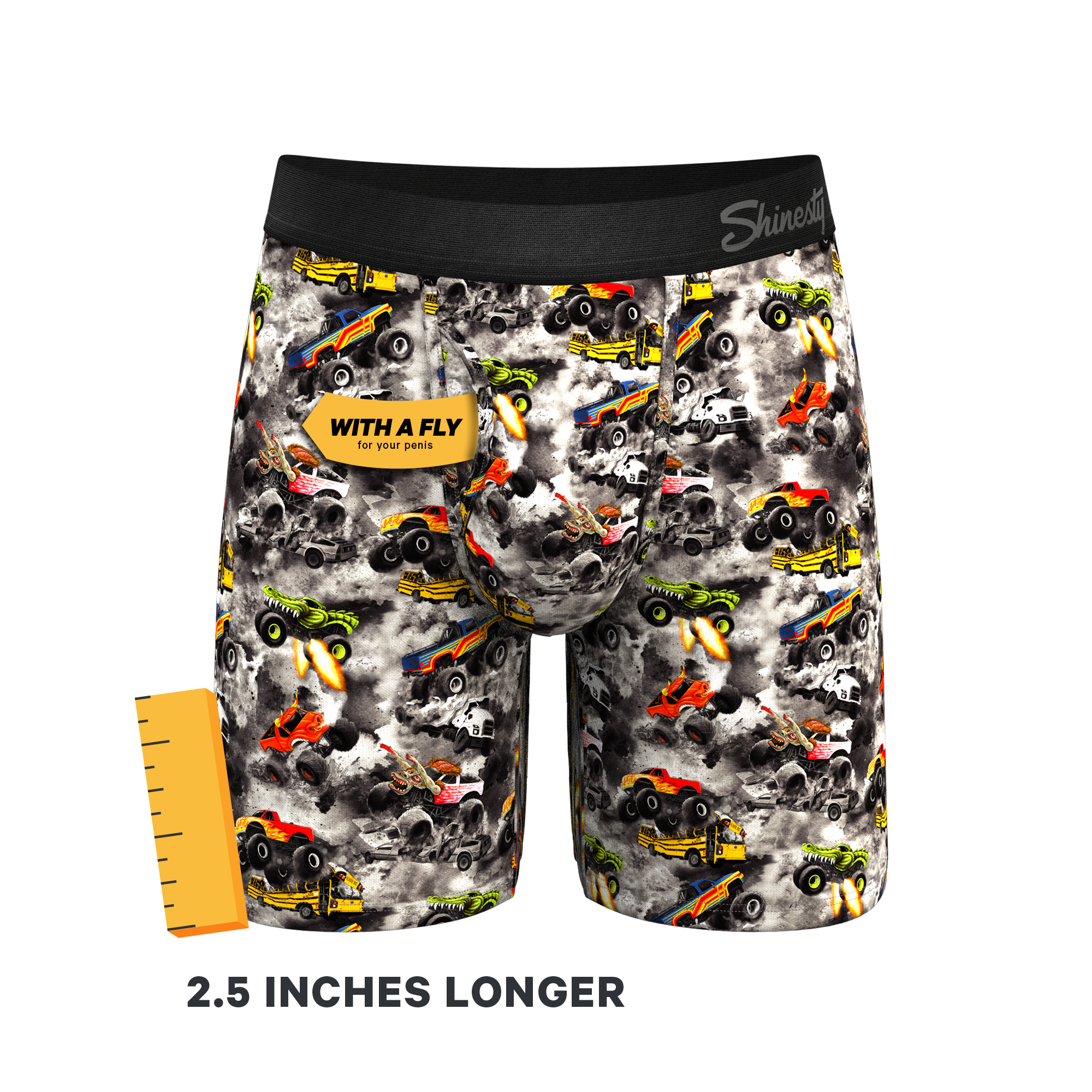 The Here Be Monsters | Monster Truck Ball Hammock® Boxer - Long Leg - Shinesty
