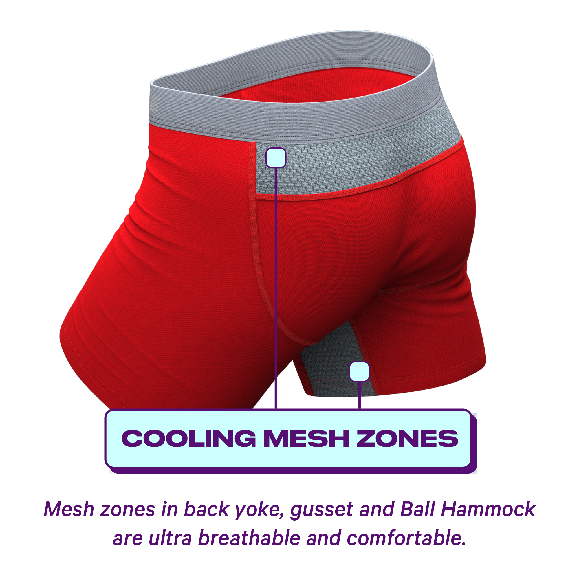 The High Caliber | Red paradICE™ Cooling Ball Hammock® Pouch Underwear - Shinesty