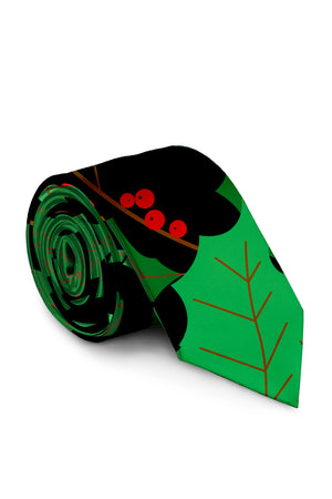 Deck Yourselves & Green Holly Print Tie