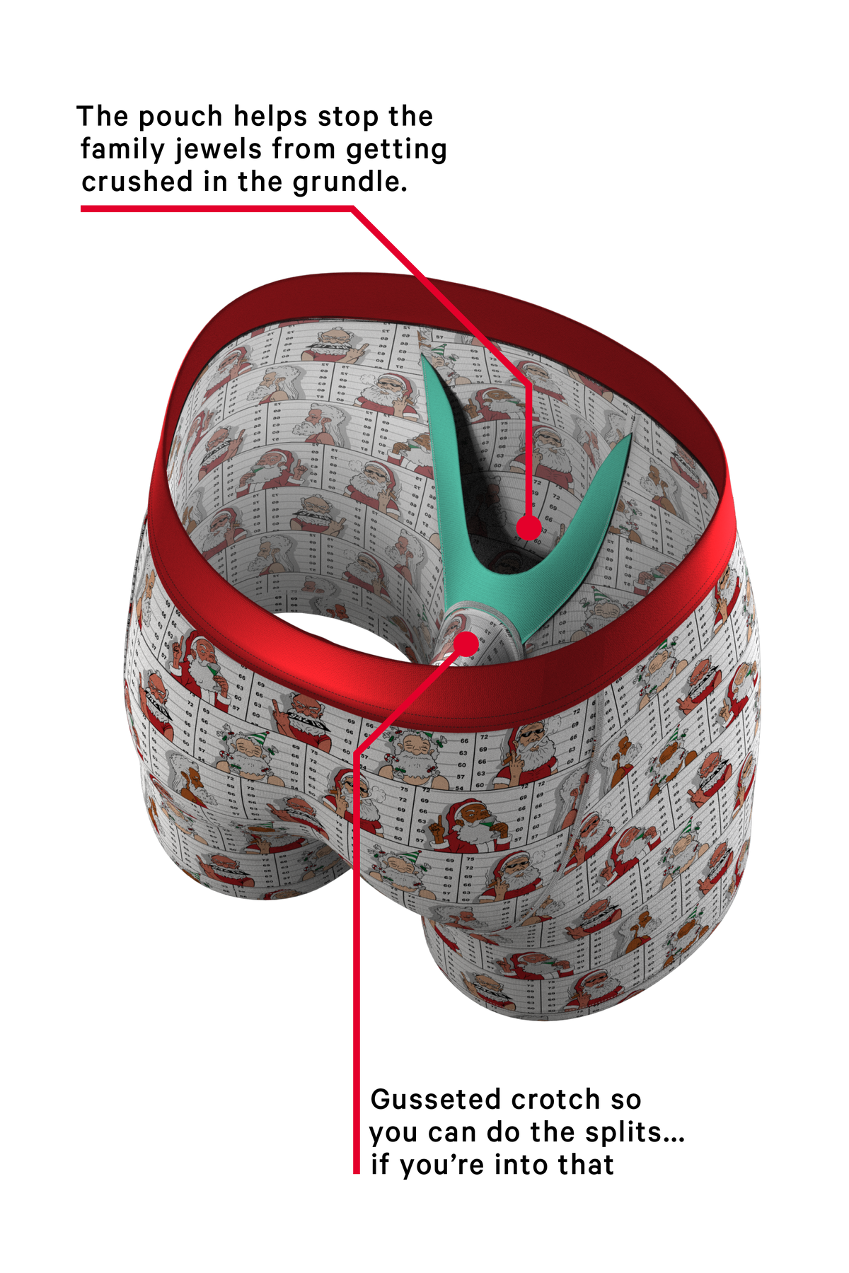 The Jailbird | Mugshot Santa Ball Hammock® Pouch Underwear - Shinesty