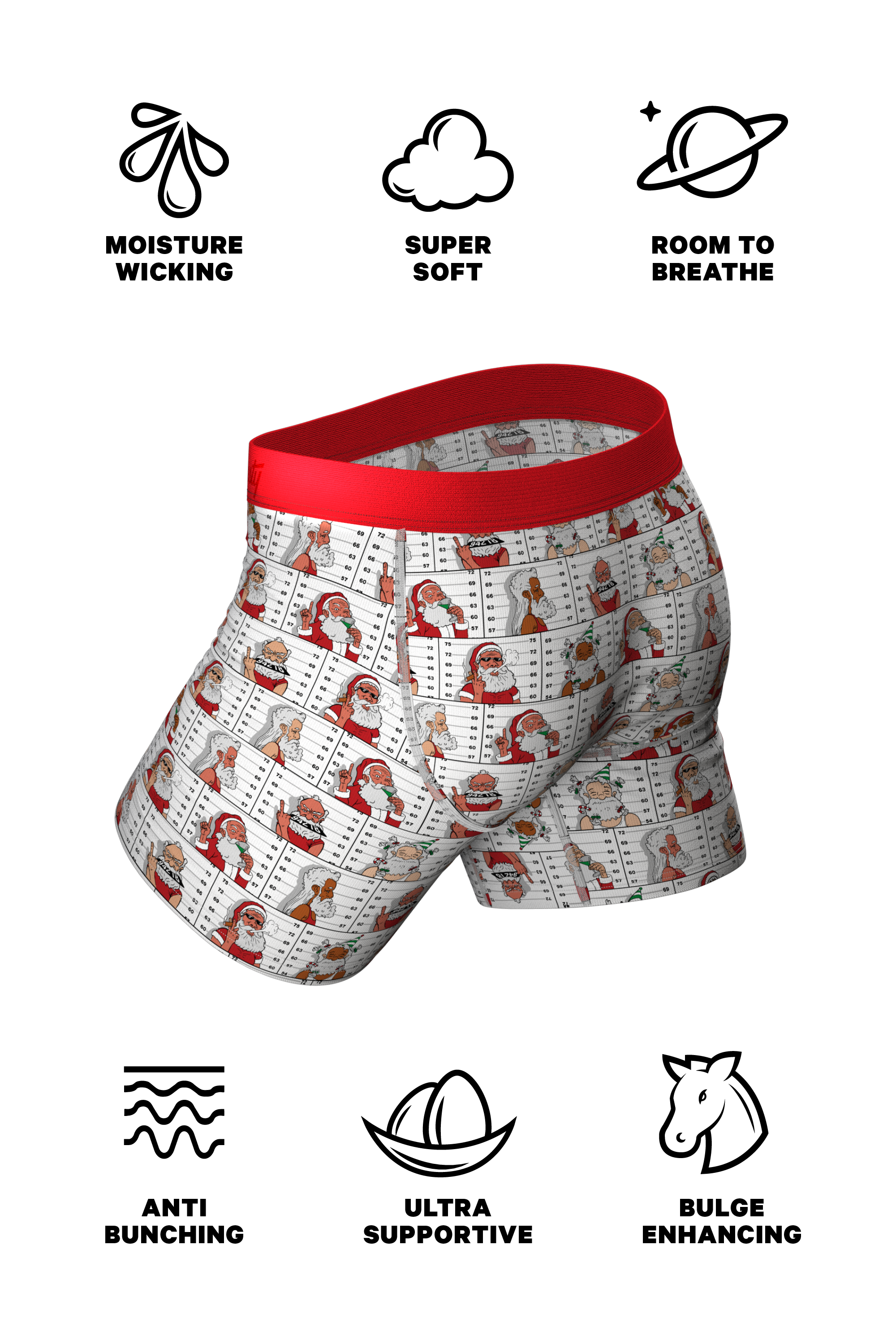 The Jailbird | Mugshot Santa Ball Hammock® Pouch Underwear - Shinesty