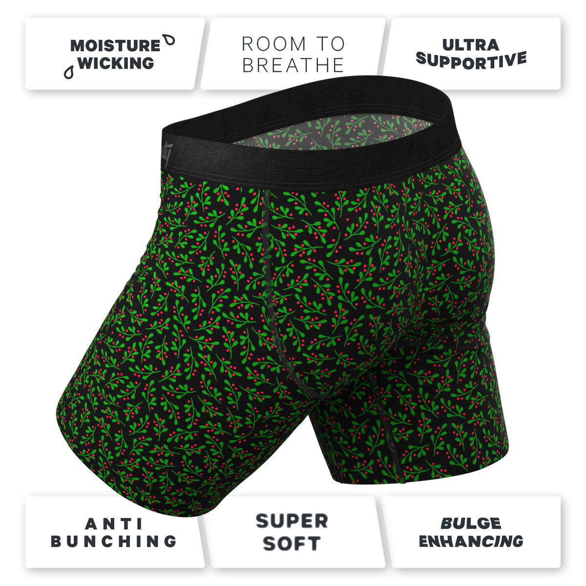 The Kiss Me There | Mistletoe Ball Hammock® Boxer - Long Leg - Shinesty