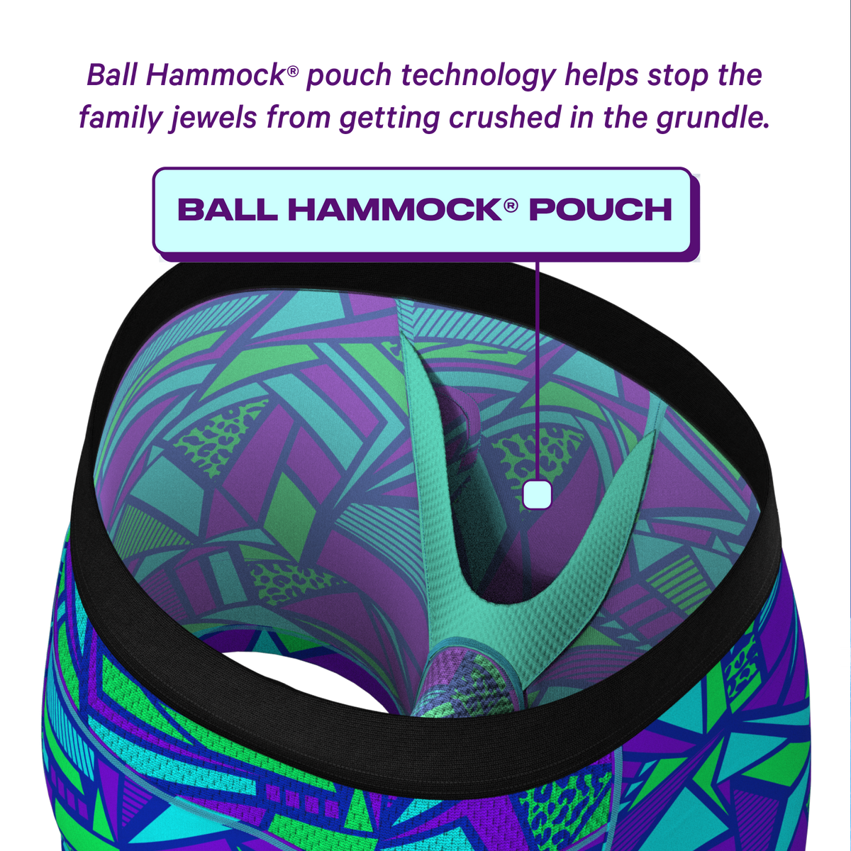 The Le Tootski | Geometric paradICE™ Cooling Ball Hammock® Pouch Underwear - Shinesty