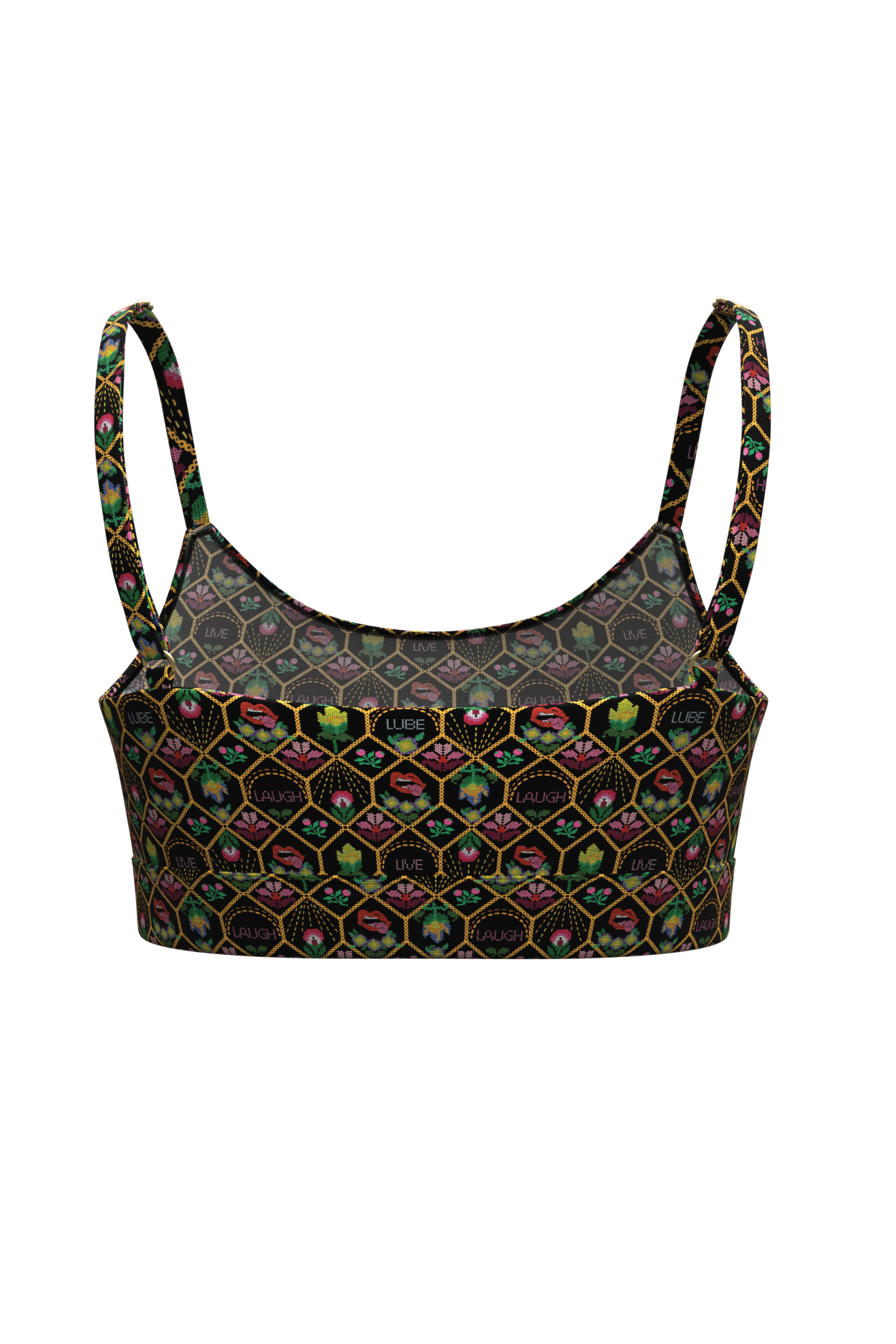 The Live Laugh Lube | Western Floral Pattern Boob Hammock™ Scoop Bralette - Shinesty