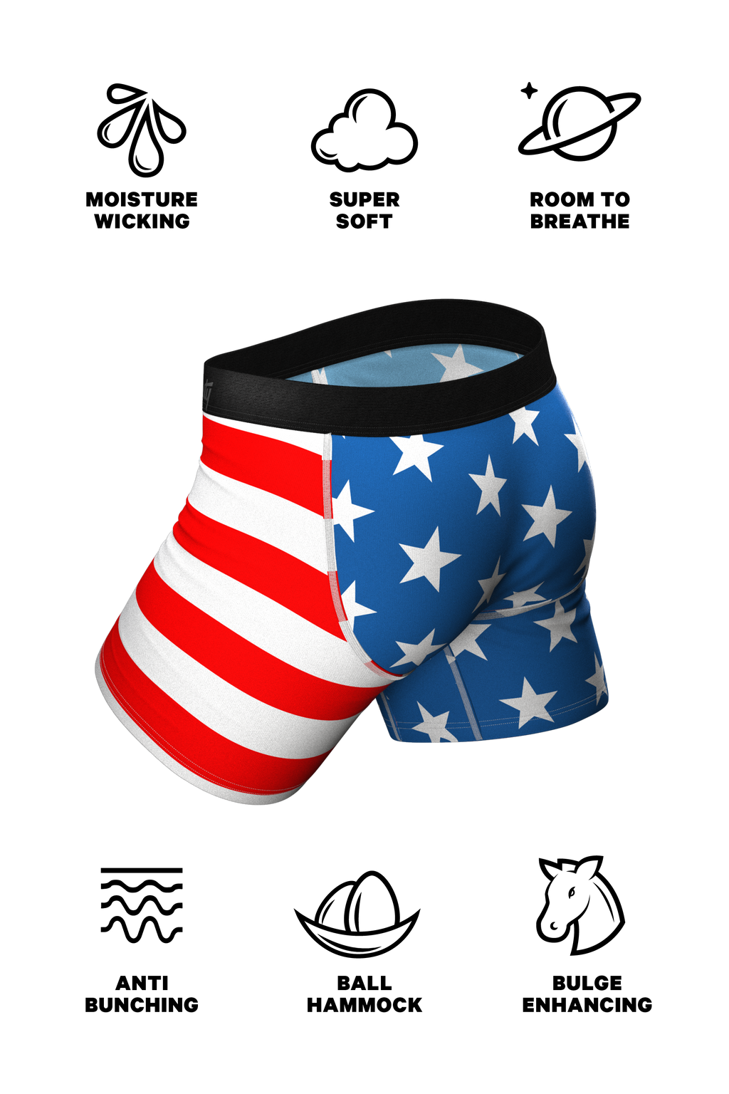 The Stars & Stripes | American Flag Ball Hammock® Boxer and Cheeky Underwear Pack - Shinesty