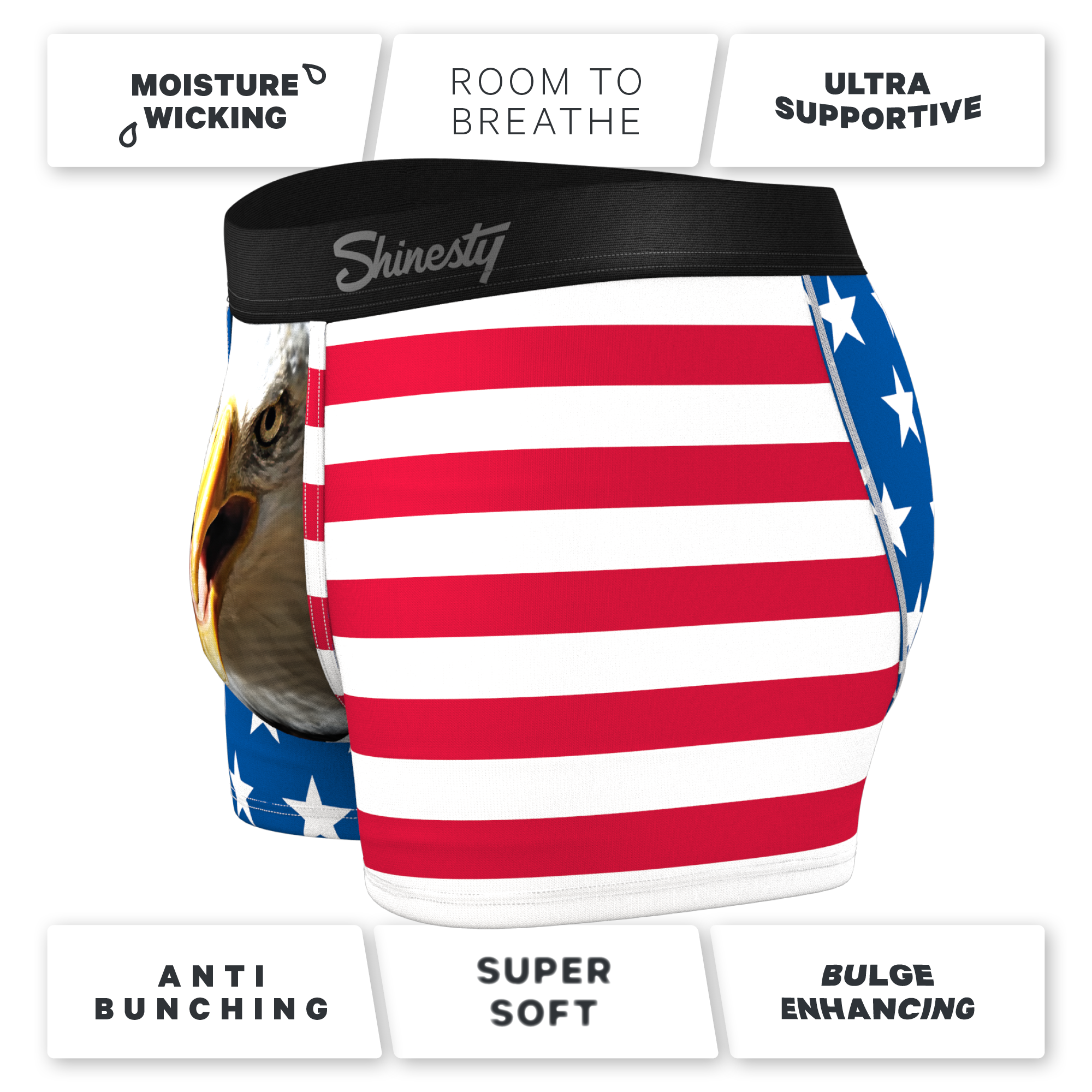 The Mascot | American Flag Ball Hammock® Pouch Trunks Underwear - Shinesty