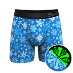 The Melt In Your Mouth | Glow In The Dark Naughty Snowflakes Ball Hammock® Pouch Underwear - Shinesty