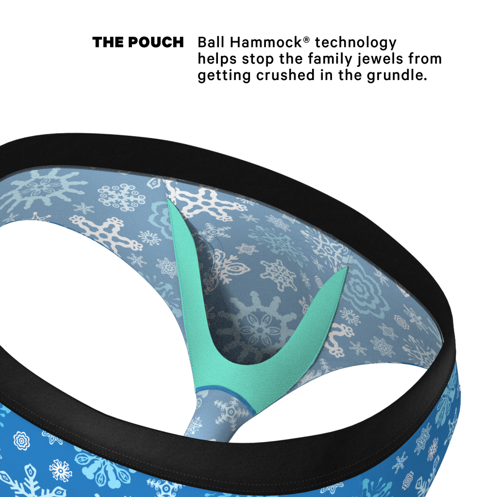 The Melt In Your Mouth | Glow In The Dark Naughty Snowflakes Ball Hammock® Pouch Underwear Briefs - Shinesty
