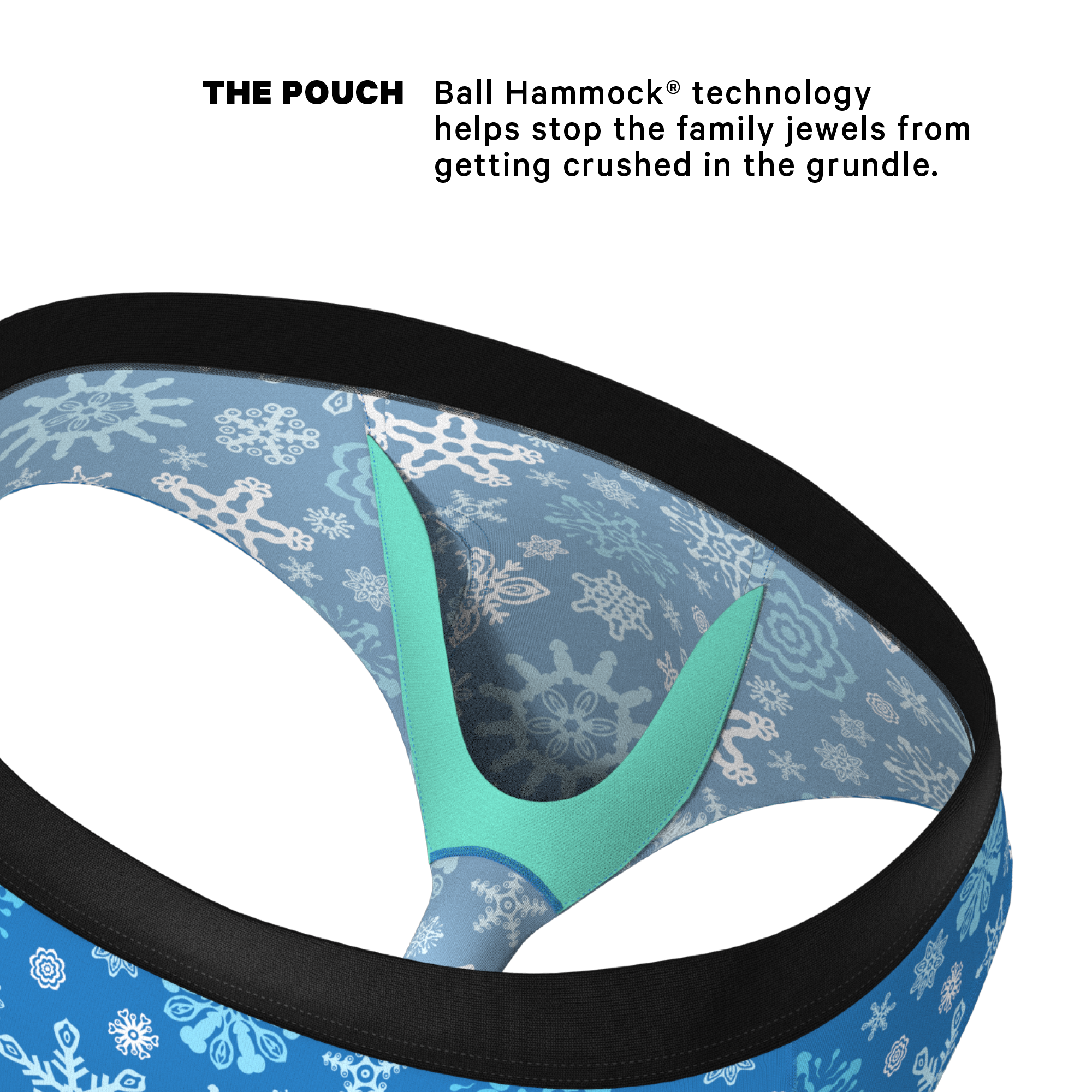 The Melt In Your Mouth | Glow In The Dark Naughty Snowflakes Ball Hammock® Pouch Underwear Briefs - Shinesty