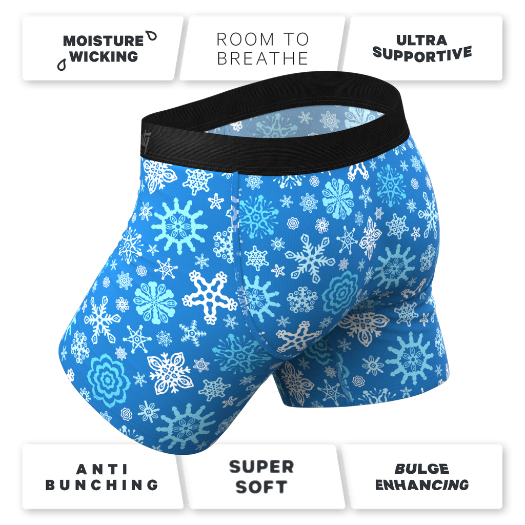 The Melt In Your Mouth | Glow In The Dark Naughty Snowflakes Ball Hammock® Pouch Underwear - Shinesty