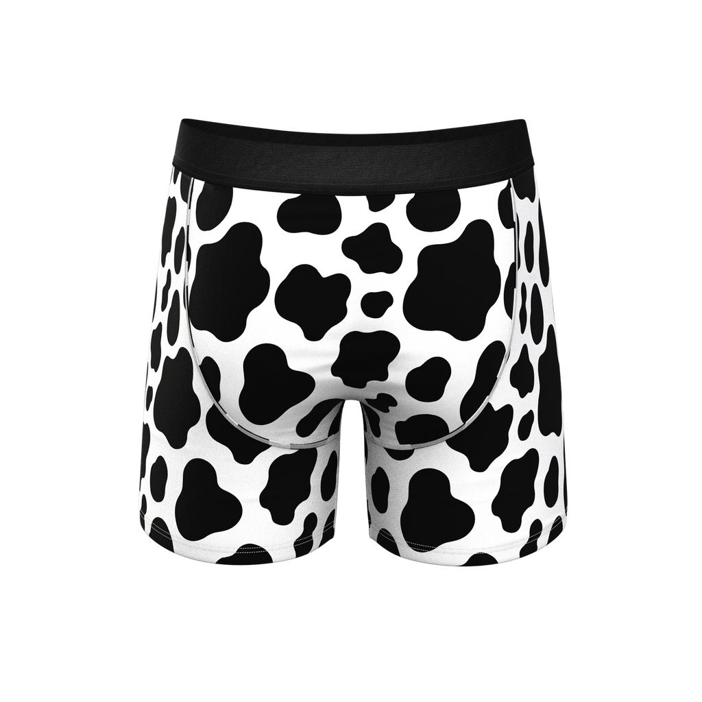 The Milk Me | Cow Print Ball Hammock® Pouch Underwear With Fly - Shinesty